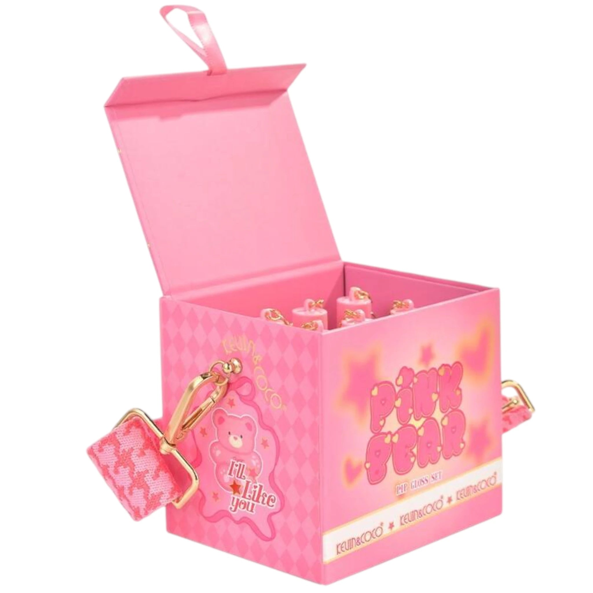 (6-pack) Kevin & Coco Pink Bear Box Lip Gloss (Set) - Thumbnail 2