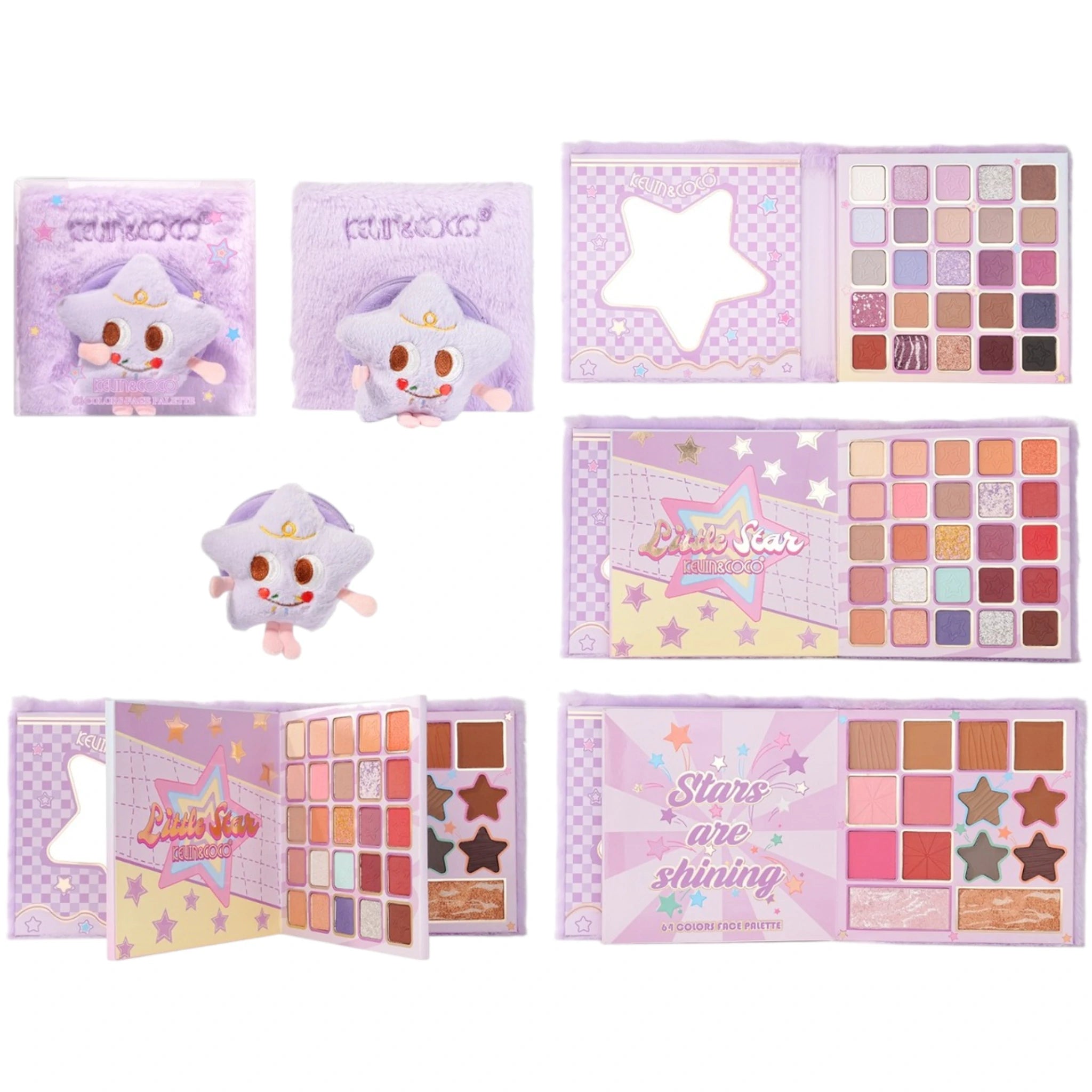 (6-pack) Kevin & Coco Purple Plush Star Eyeshadow Palette - Image 1