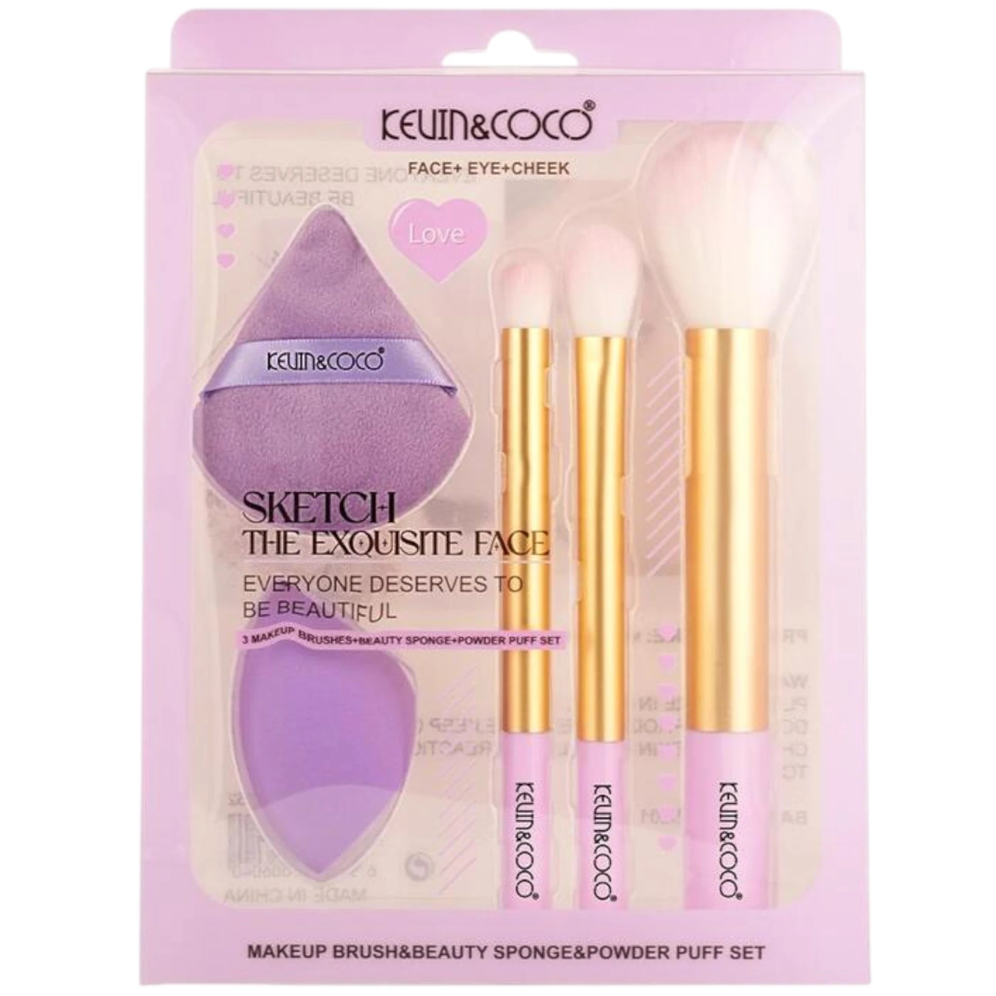 (6-pack) Kevin & Coco Sketch The Exquisite Face Purple Makeup Tools (Set) - Thumbnail 2