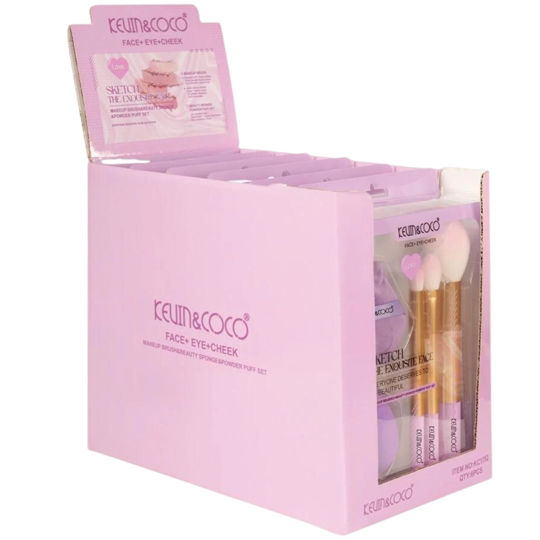 (6-pack) Kevin & Coco Sketch The Exquisite Face Purple Makeup Tools (Set) - Thumbnail 3