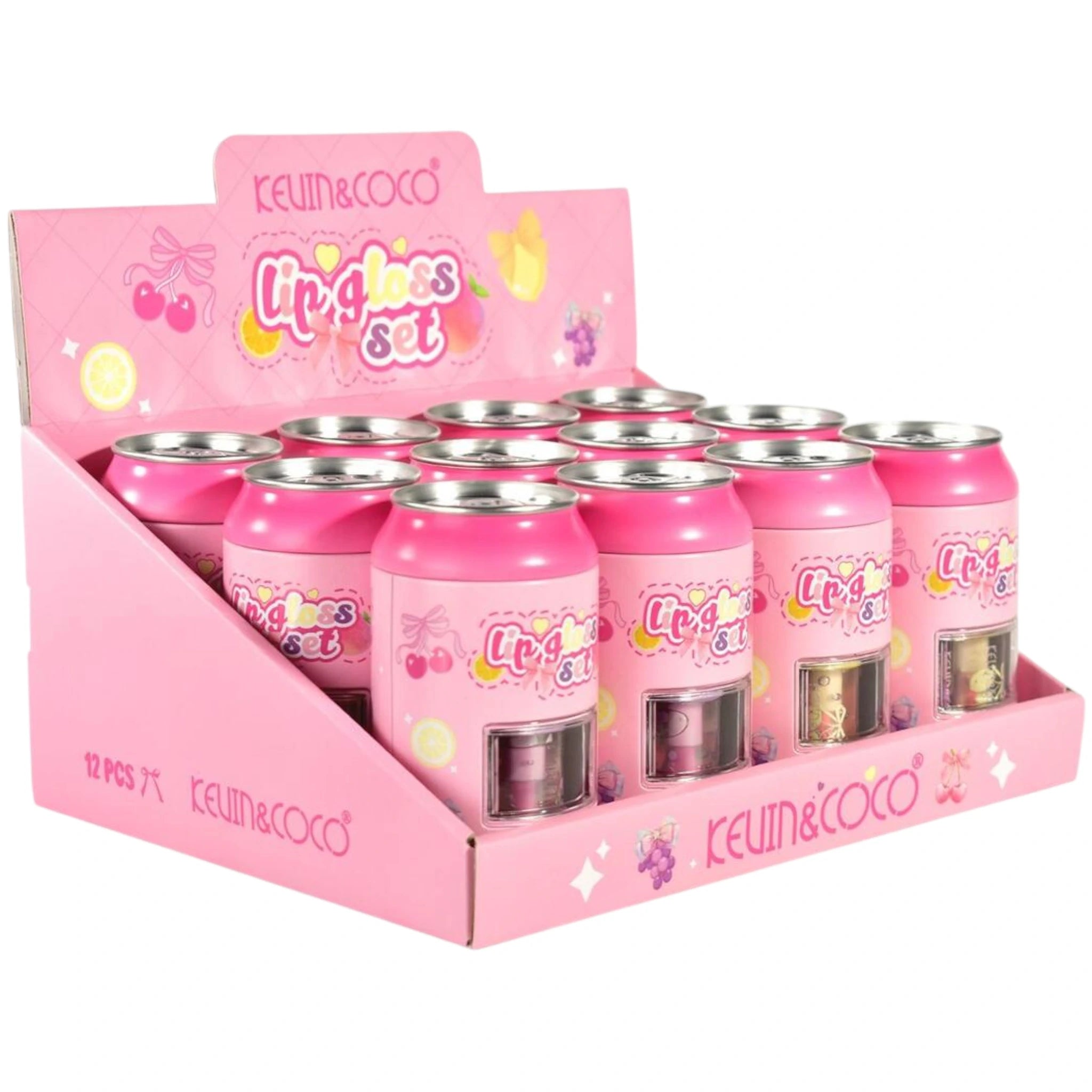 (12-pack) Kevin & Coco Soda 4pc Lip Gloss (Set)