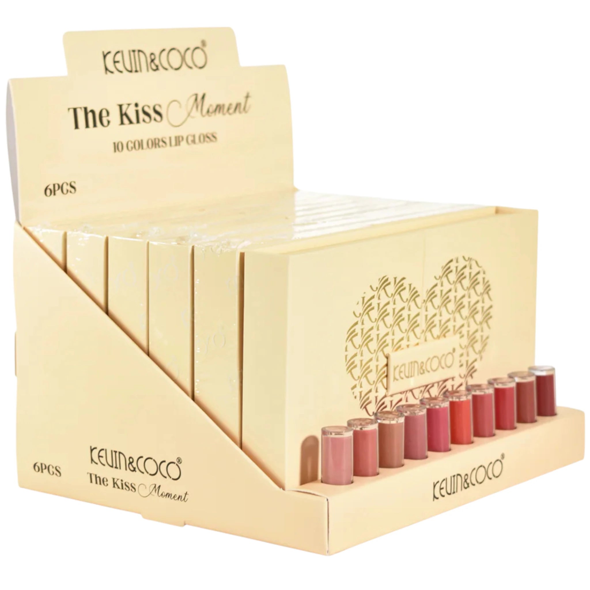 (6-pack) Kevin & Coco The Kiss Moment 10 Colors Lip Gloss
