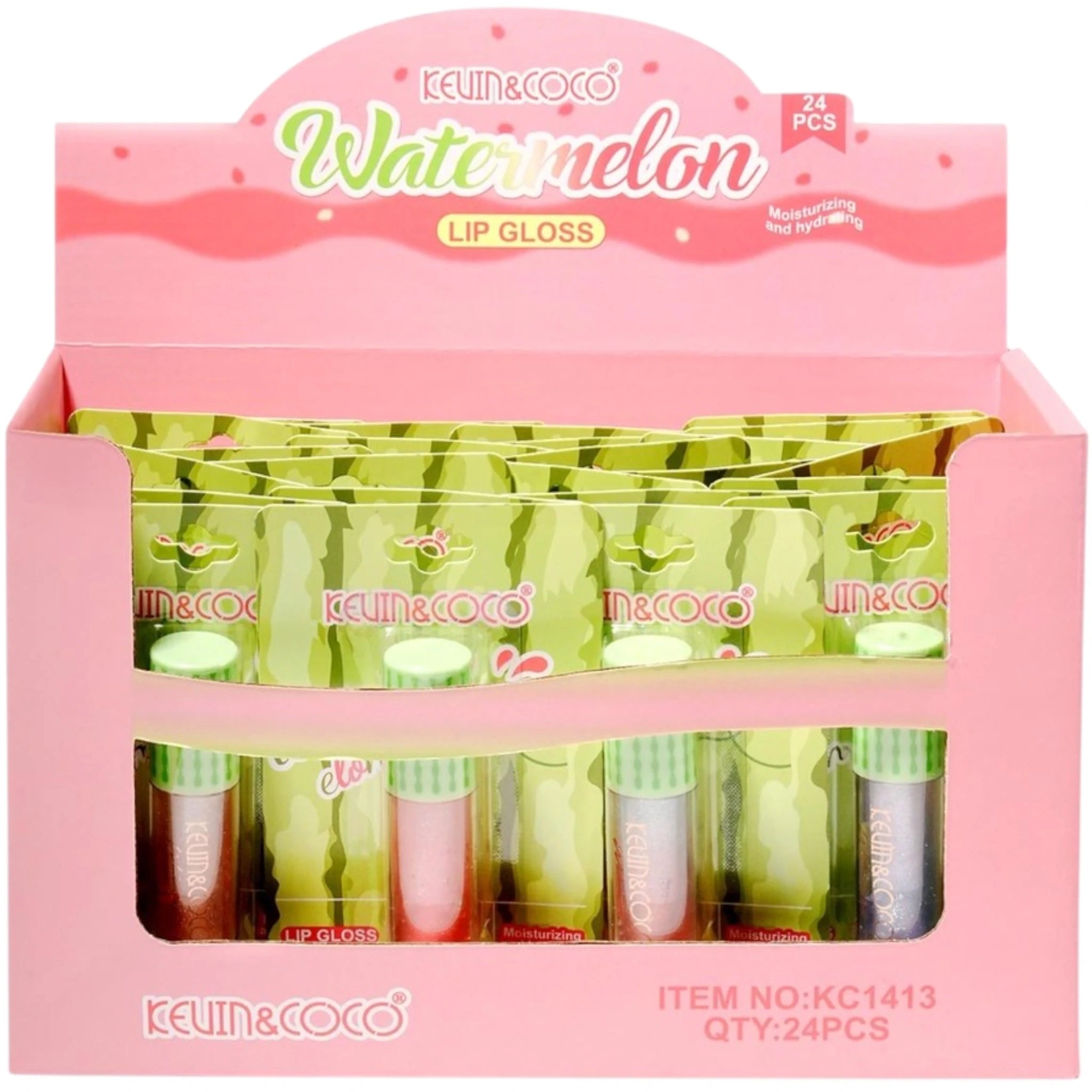 (24-pack) Kevin & Coco Watermelon Lip Gloss - Image 1
