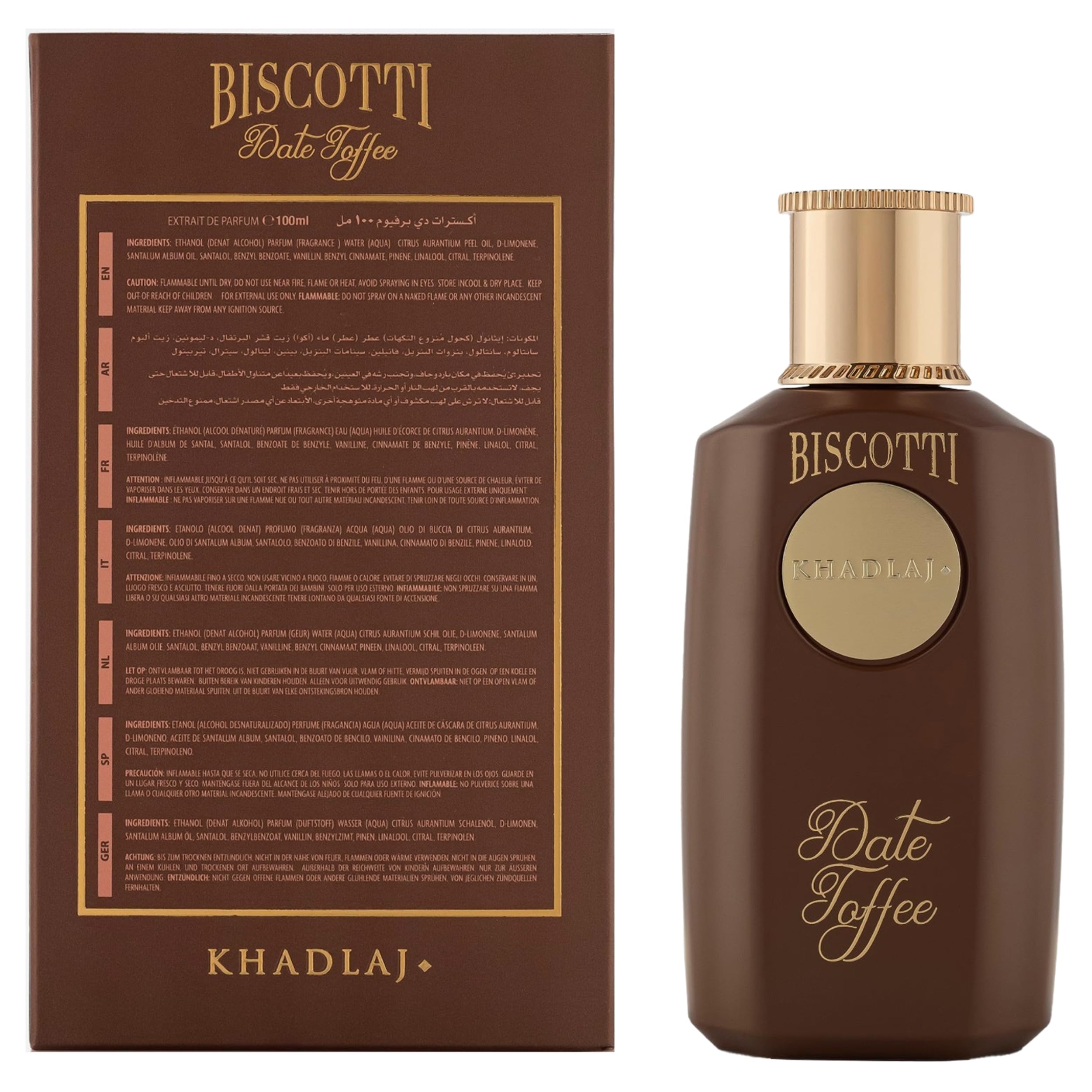 Khadlaj Biscotti Date Toffee Sweet Gourmand Coffee Amber Extrait de Parfum Long - Thumbnail 3