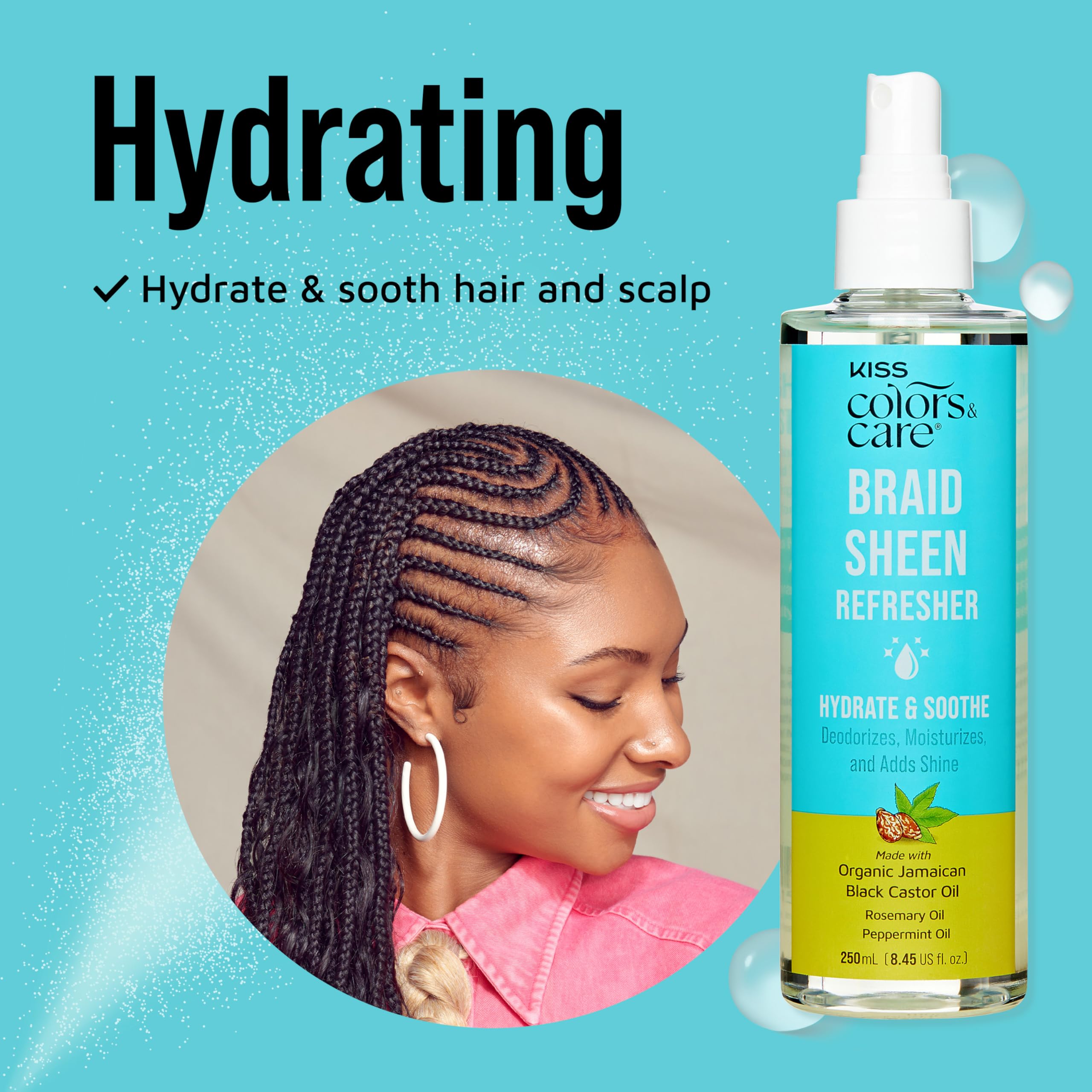 Kiss Colors Care Braid Sheen Healthy Shine for Braids Locs Curls Natural Hair - Thumbnail 2
