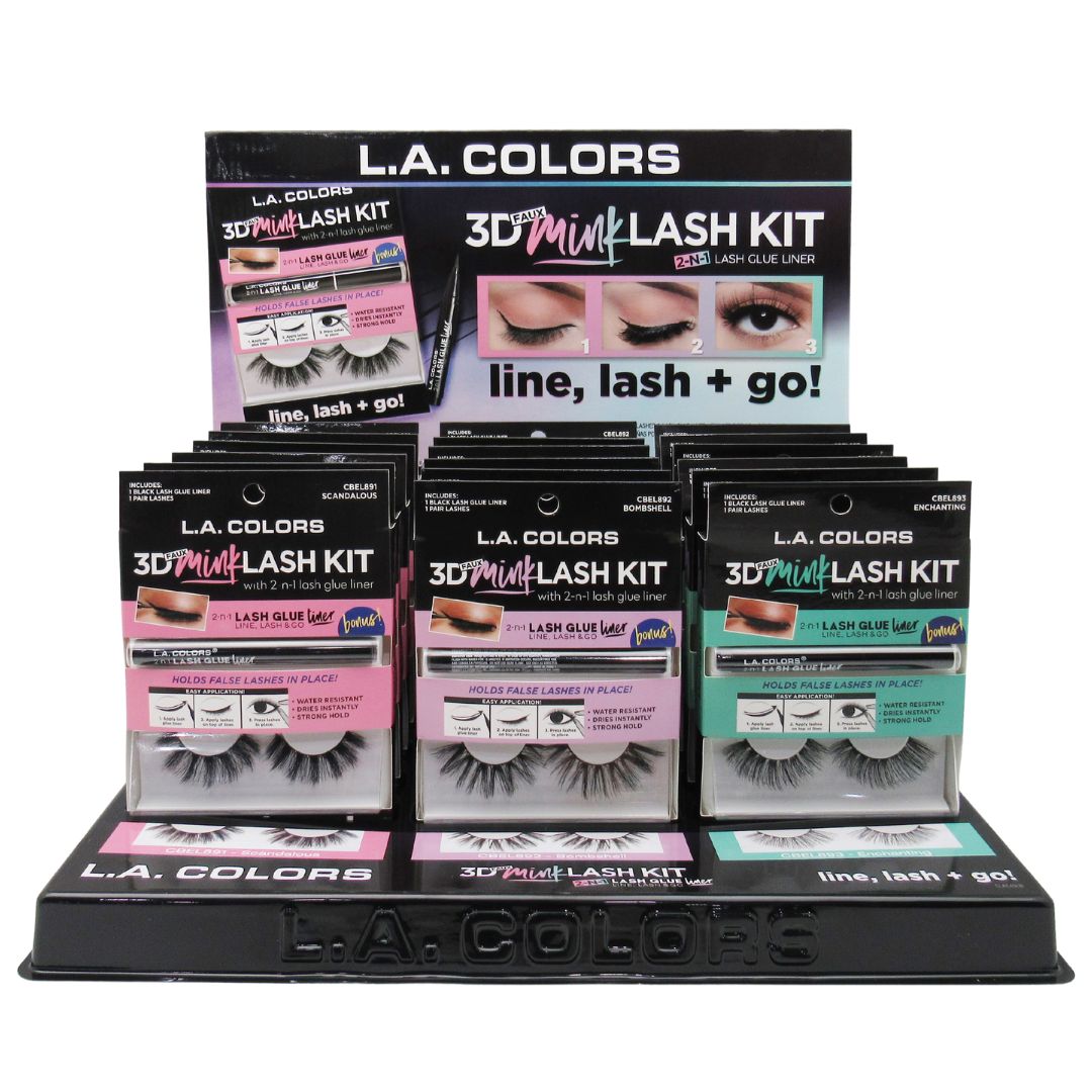 (18-pack) L.A. Colors 3D Faux Mink Lash Kit