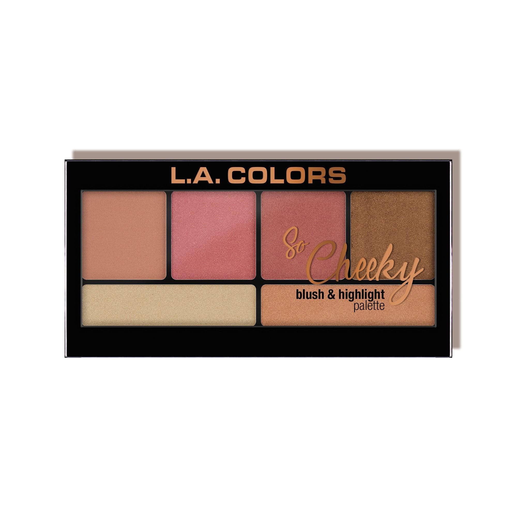 (60-pack) L.A. COLORS So Cheeky Blush and Highlight Palette, Peaches and Cream C30462