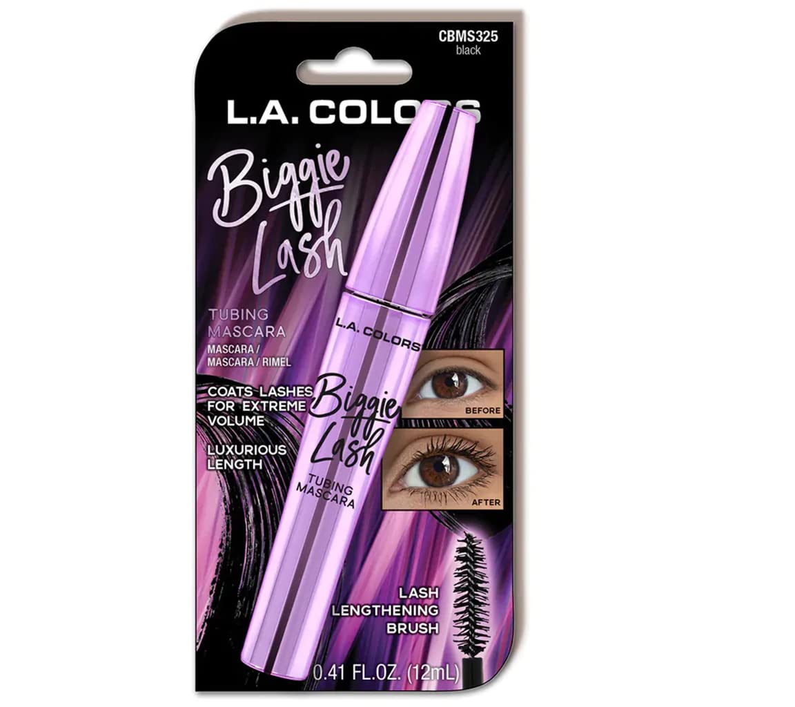 (12-pack) L.A. COLORS Biggie Lash Tubing Mascara, Black - Carded CBMS325 - Thumbnail 3