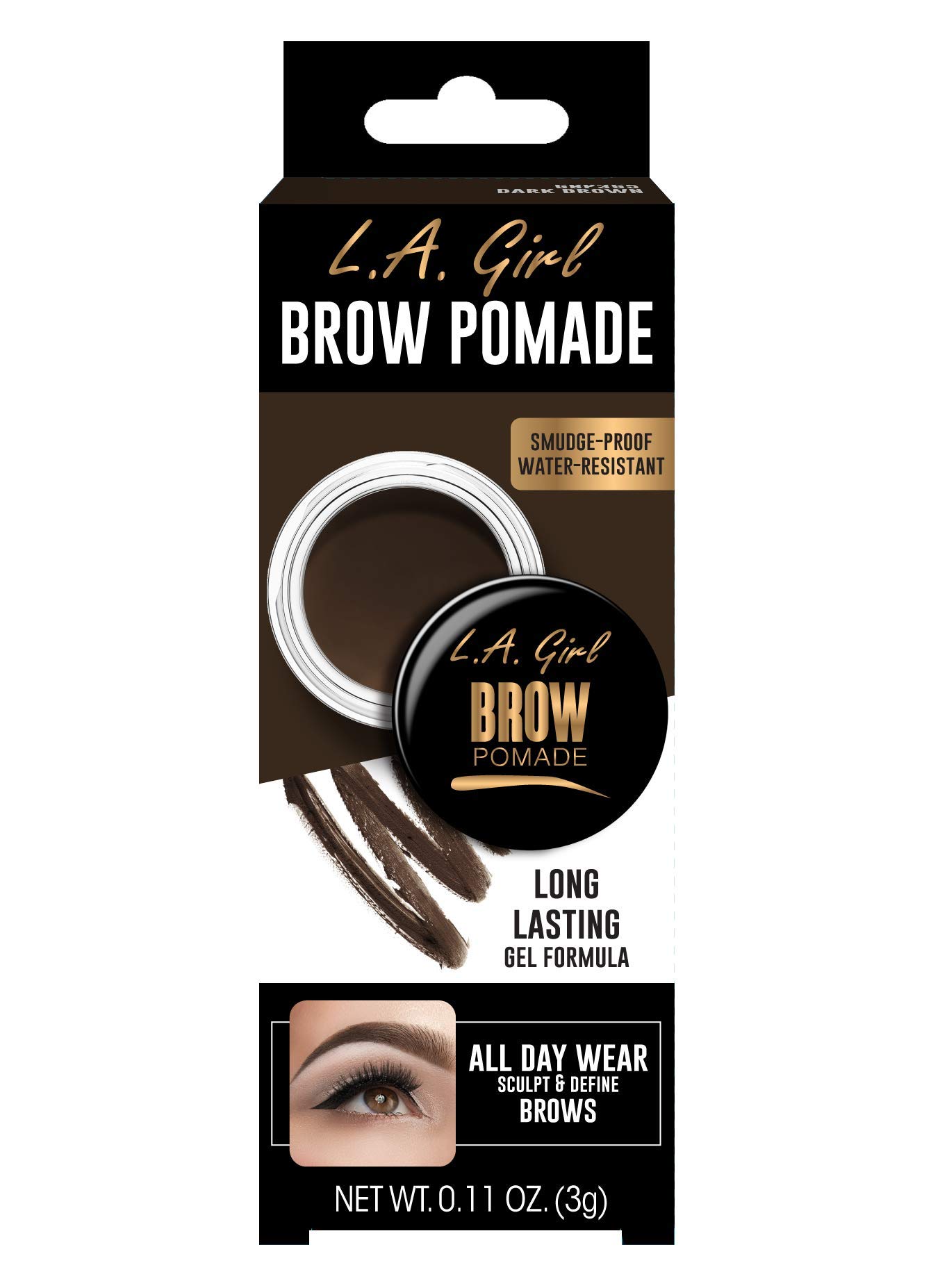 (12-pack) L.A. Girl Brow Pomade, Dark Brown GBP365 - Thumbnail 3