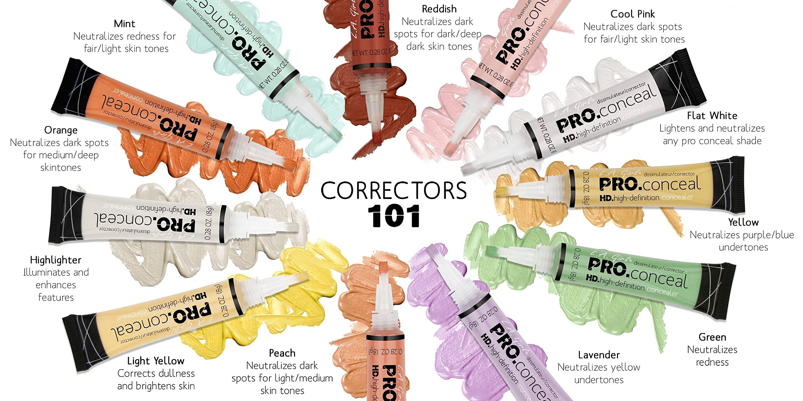 (28-pack) L.A. Girl HD Pro Conceal Assorted