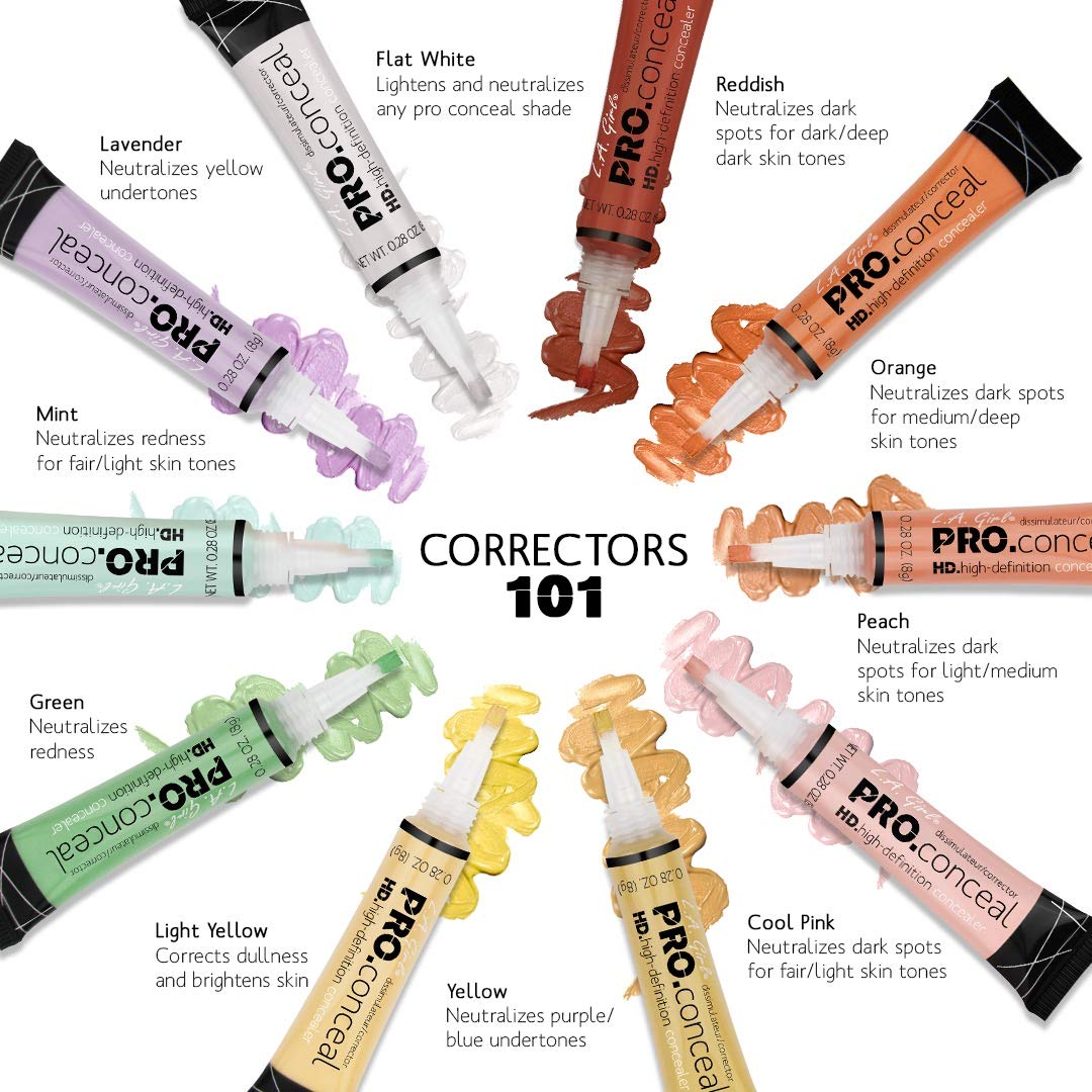 (12-pack) L.A. Girl Pro Conceal HD Concealer, Yellow Corrector, 0.28 Ounce - Thumbnail 3