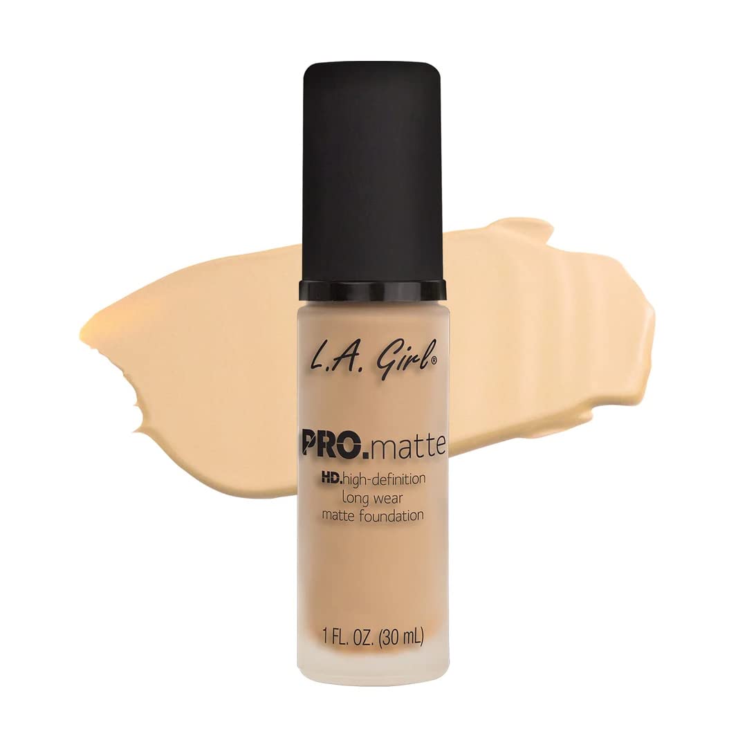 (19-pack) L.A. Girl Cosmetics LA PRO.mattte HD.highdefinition long wear matte foundation, GLM671 Ivory, 1 Fl. Oz - Thumbnail 2