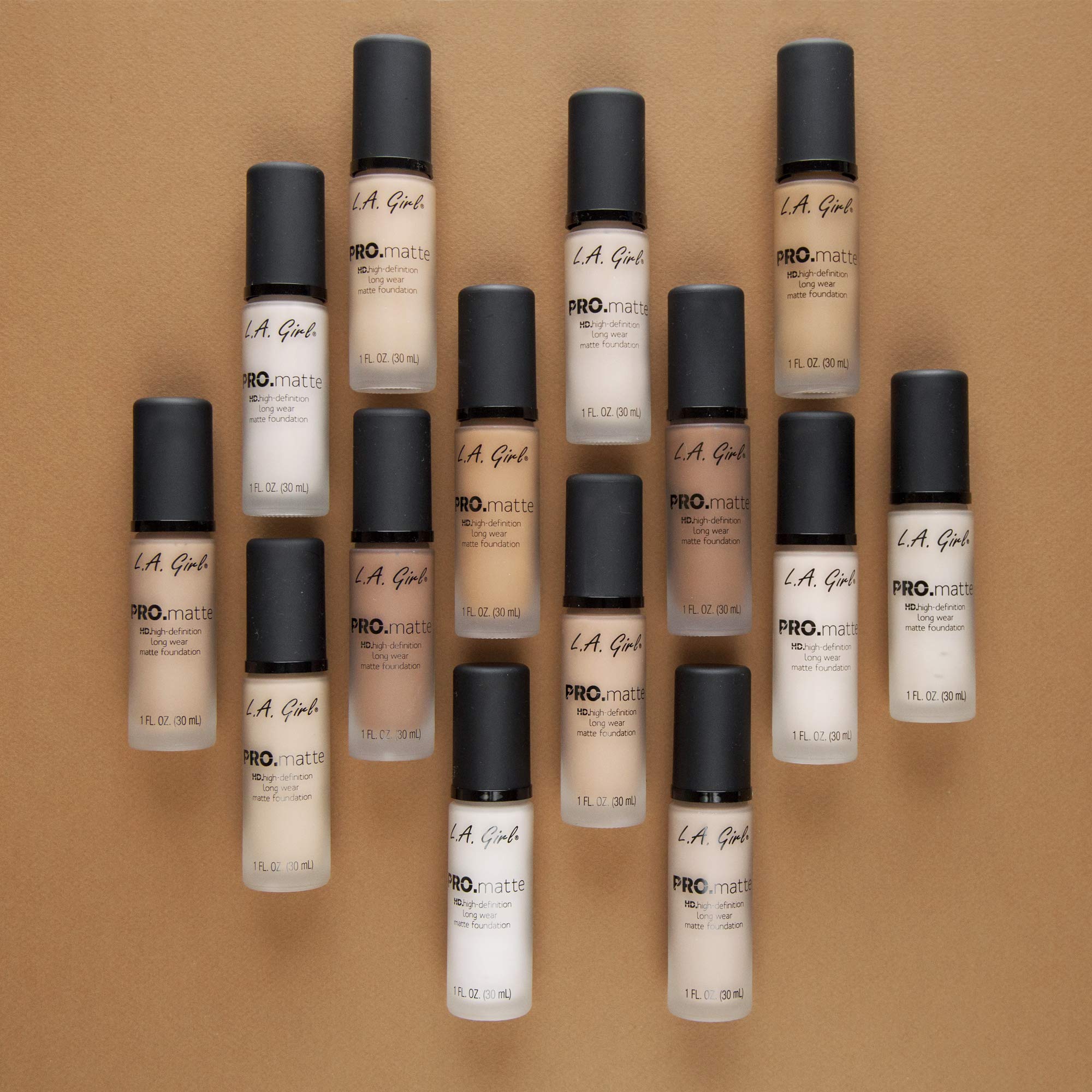 (19-pack) L.A. Girl Cosmetics LA PRO.mattte HD.highdefinition long wear matte foundation, GLM671 Ivory, 1 Fl. Oz