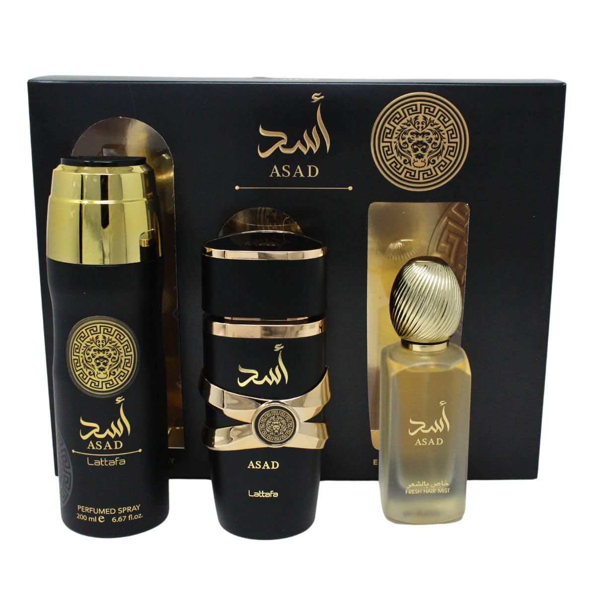 [Set] Lattafa Asad 3.4 M + 1.7 Hair Mist+ 6.7 Body United Arab Emir. 24pcs Bybox EDP - Thumbnail 3