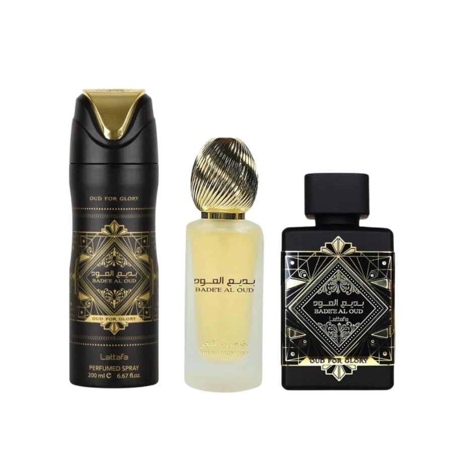 [Set] Lattafa Badee Al Oud for Glory 3.4 U + 6.7 Body/ + 1.7 Hairmist EDP - Thumbnail 2