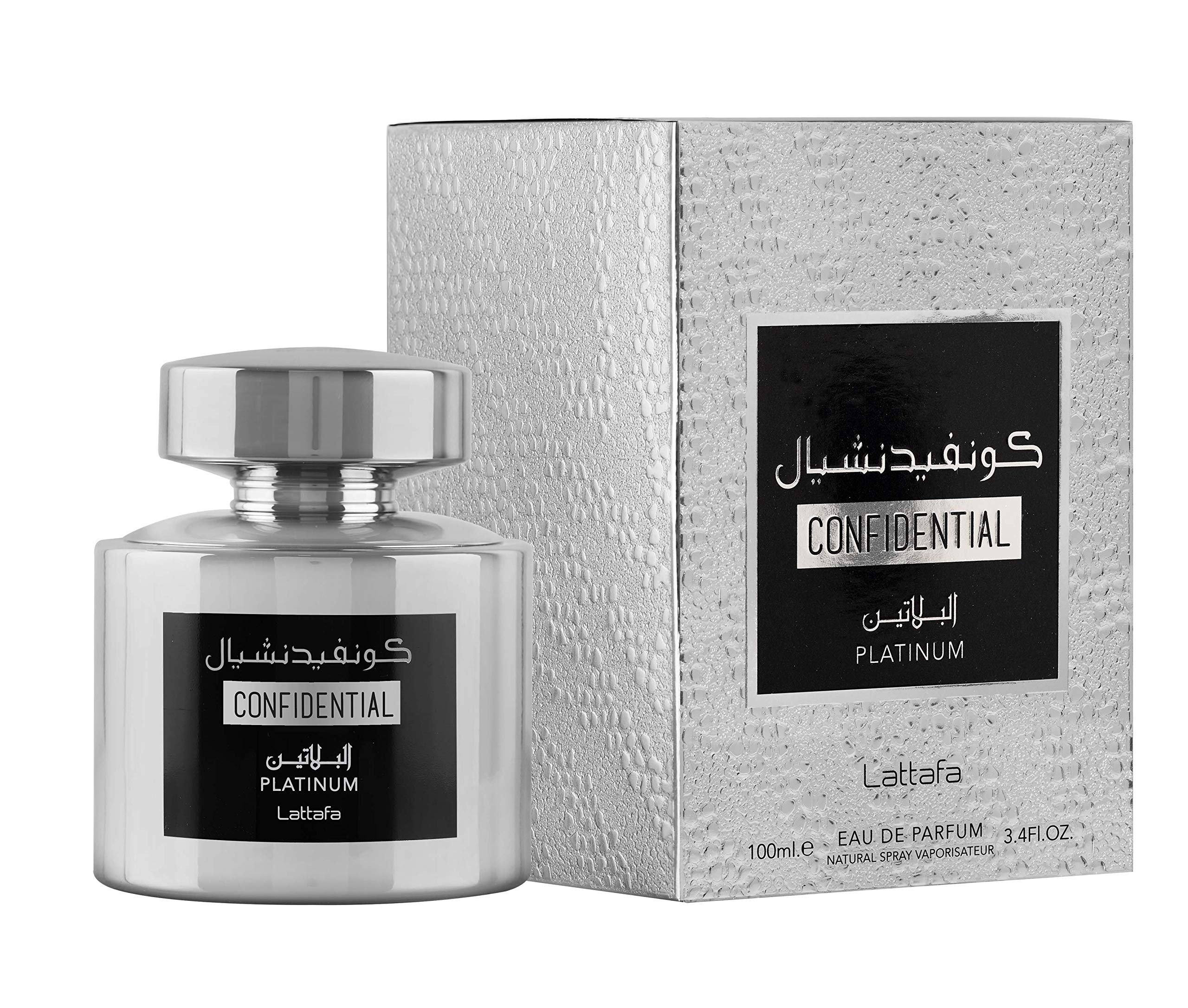 Lattafa Unisex Confidential Platinum Fragrances 6291107459714 Unisex EDP 3.4 oz