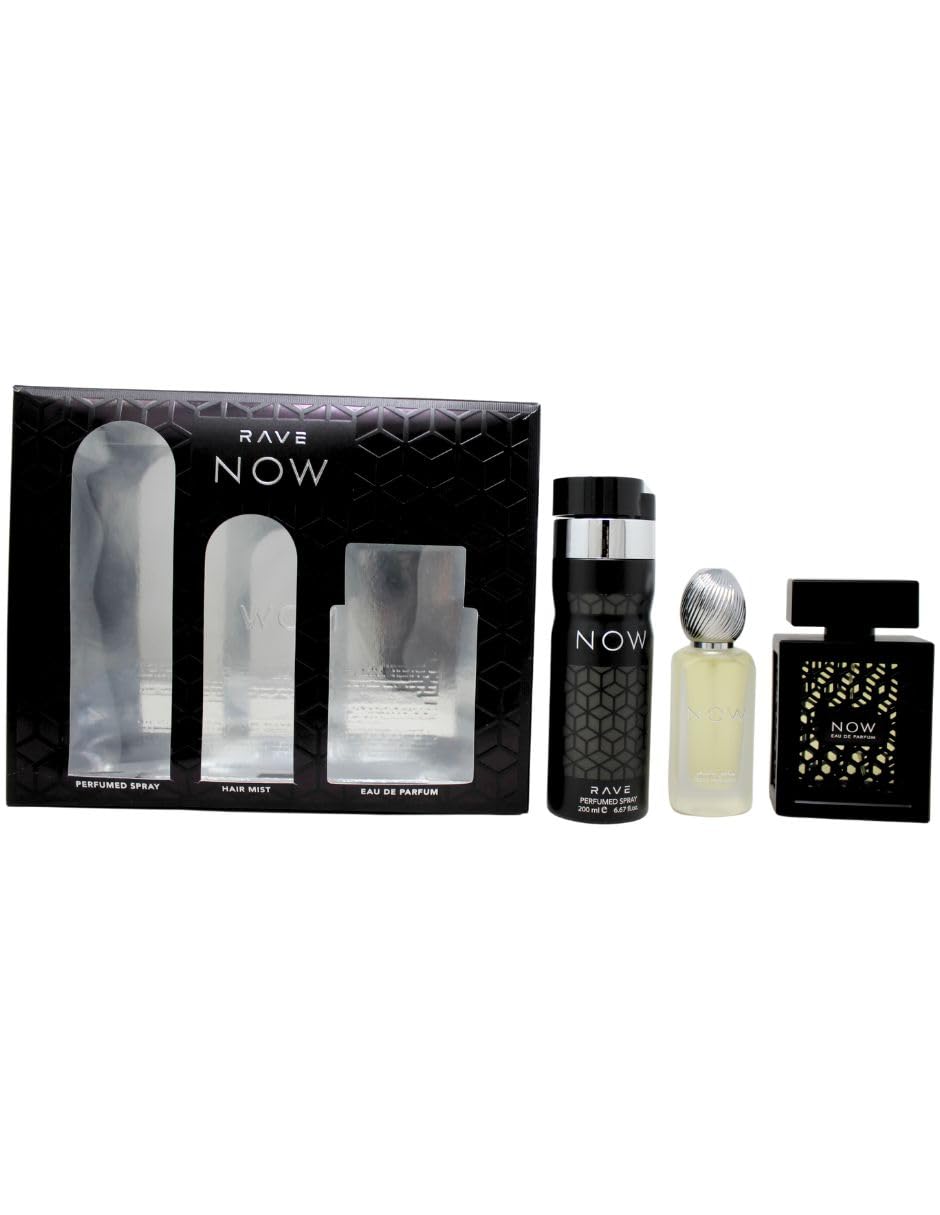 [Set] Lattafa Rave Now 3 Piece Set For Men EDP 3.4 oz