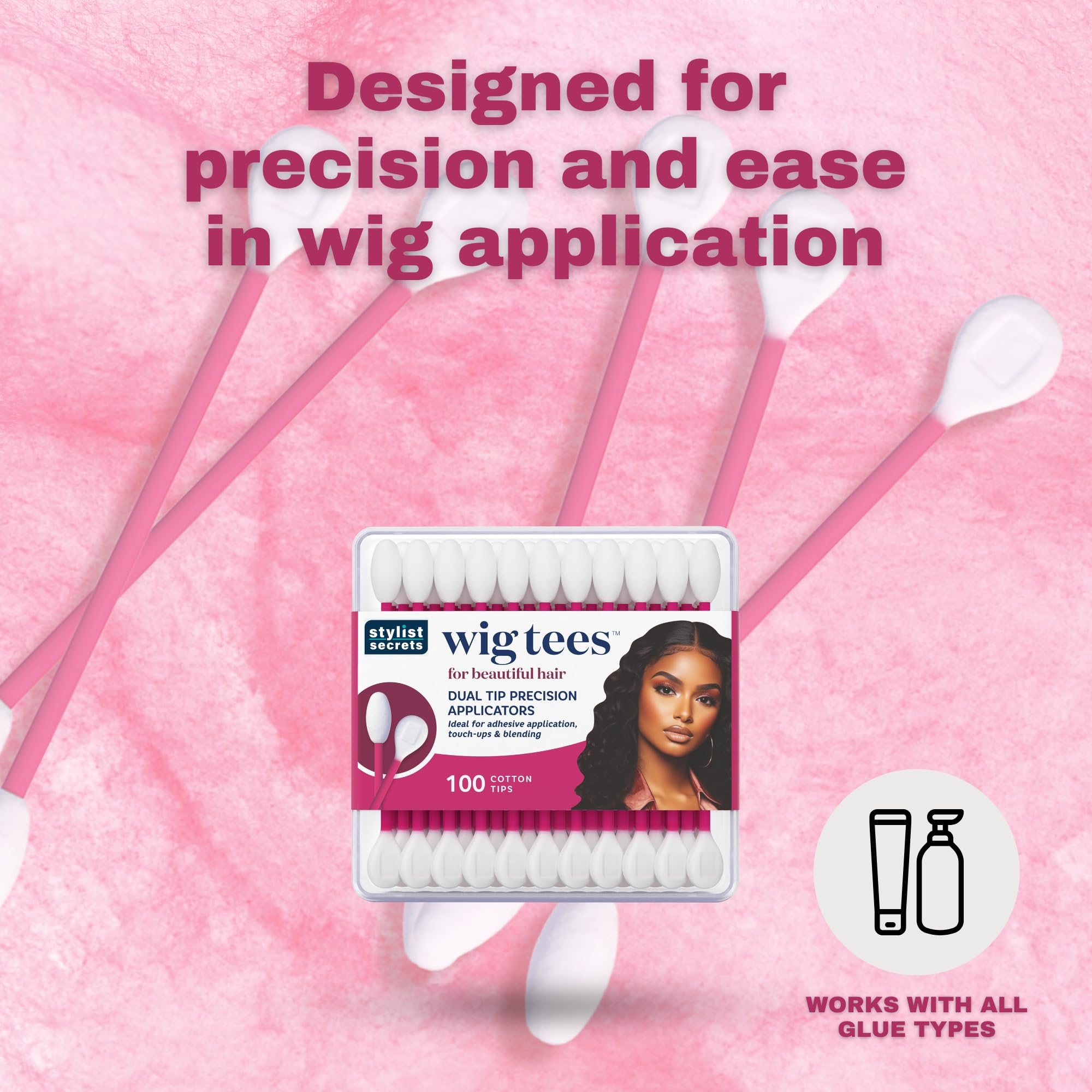 Stylist Secrets Classic Wig Tees Dual Tip Precision Applicators Rounded Swabs - Thumbnail 3