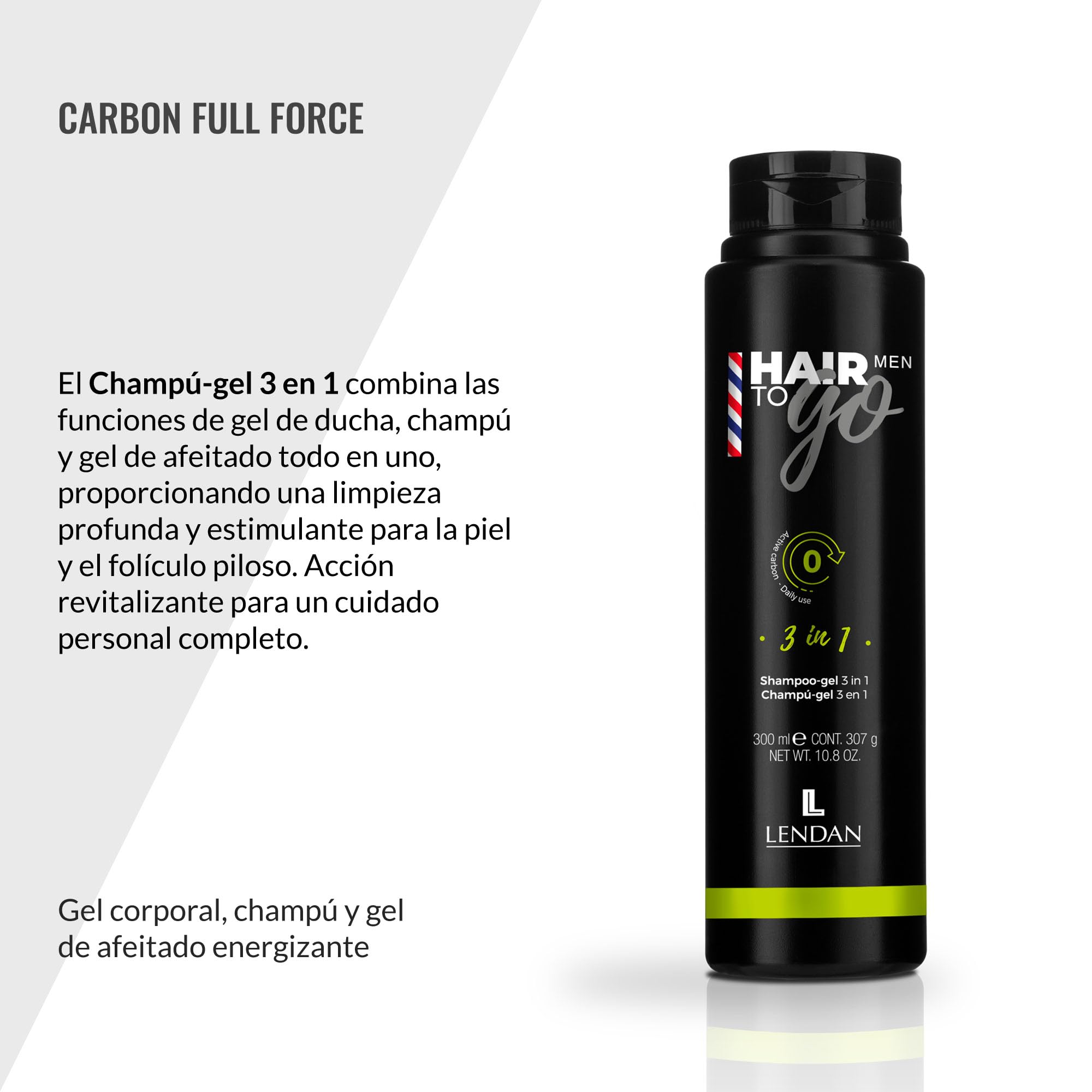 Lendan 3 In 1 Shampoo Gel Hair To Go Men Shower Gel Shampoo and Shaving Gel - Thumbnail 2