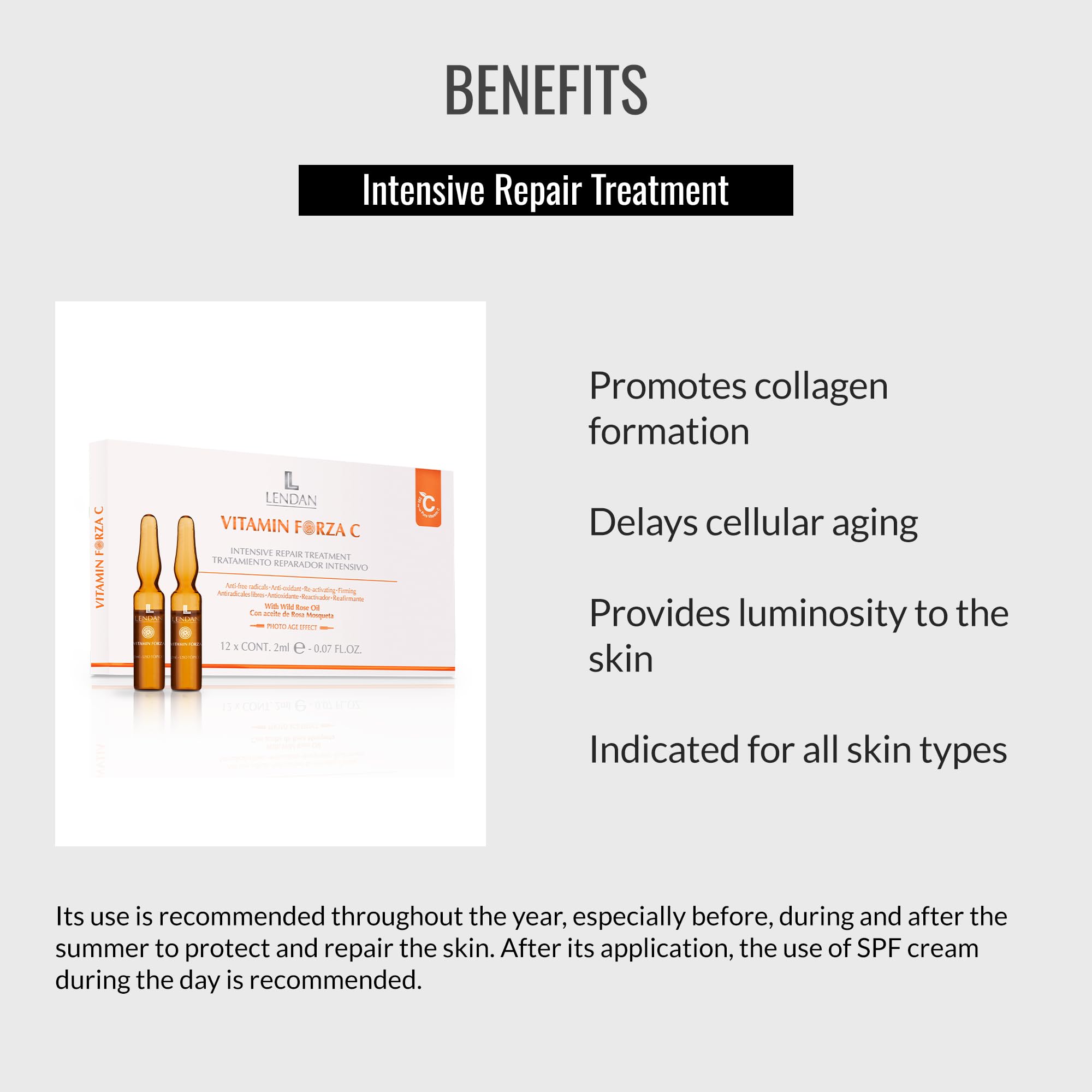 Lendan Vitamin C Ampoules 12 X Intensive Radiance Treatment Helps Promote Skin - Thumbnail 3