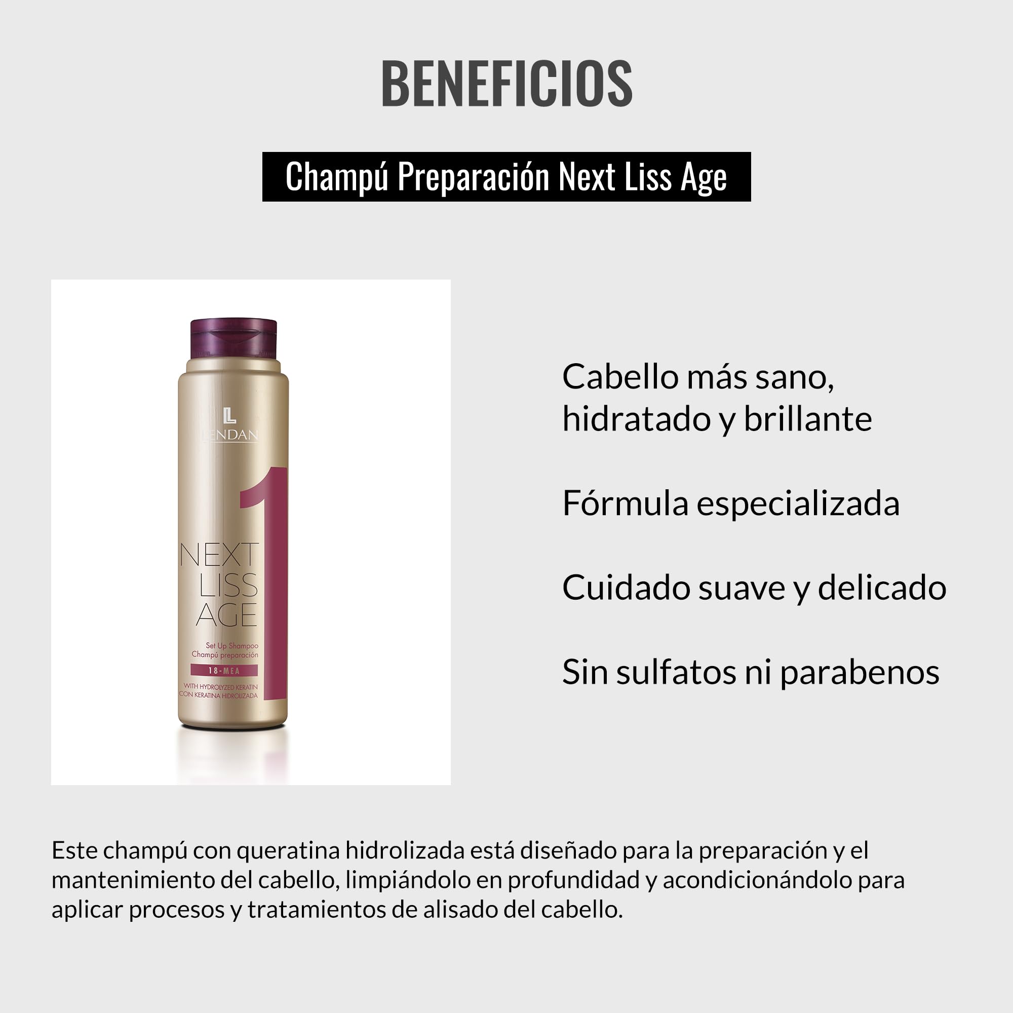 Lendan Sulfate and Paraben Free Shampoo Next Liss Age 1 Step 1 Maintenance Pack - Thumbnail 3