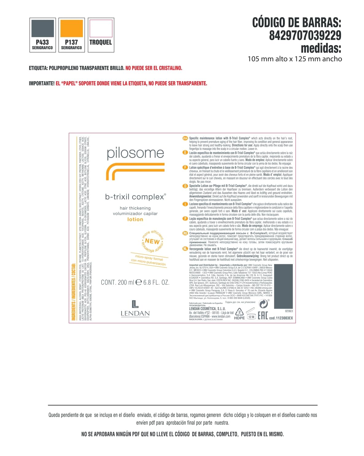 Lendan Revitalizing Lotion Pilosome B Trixil Complex Fortifying Hair Treatment - Thumbnail 2