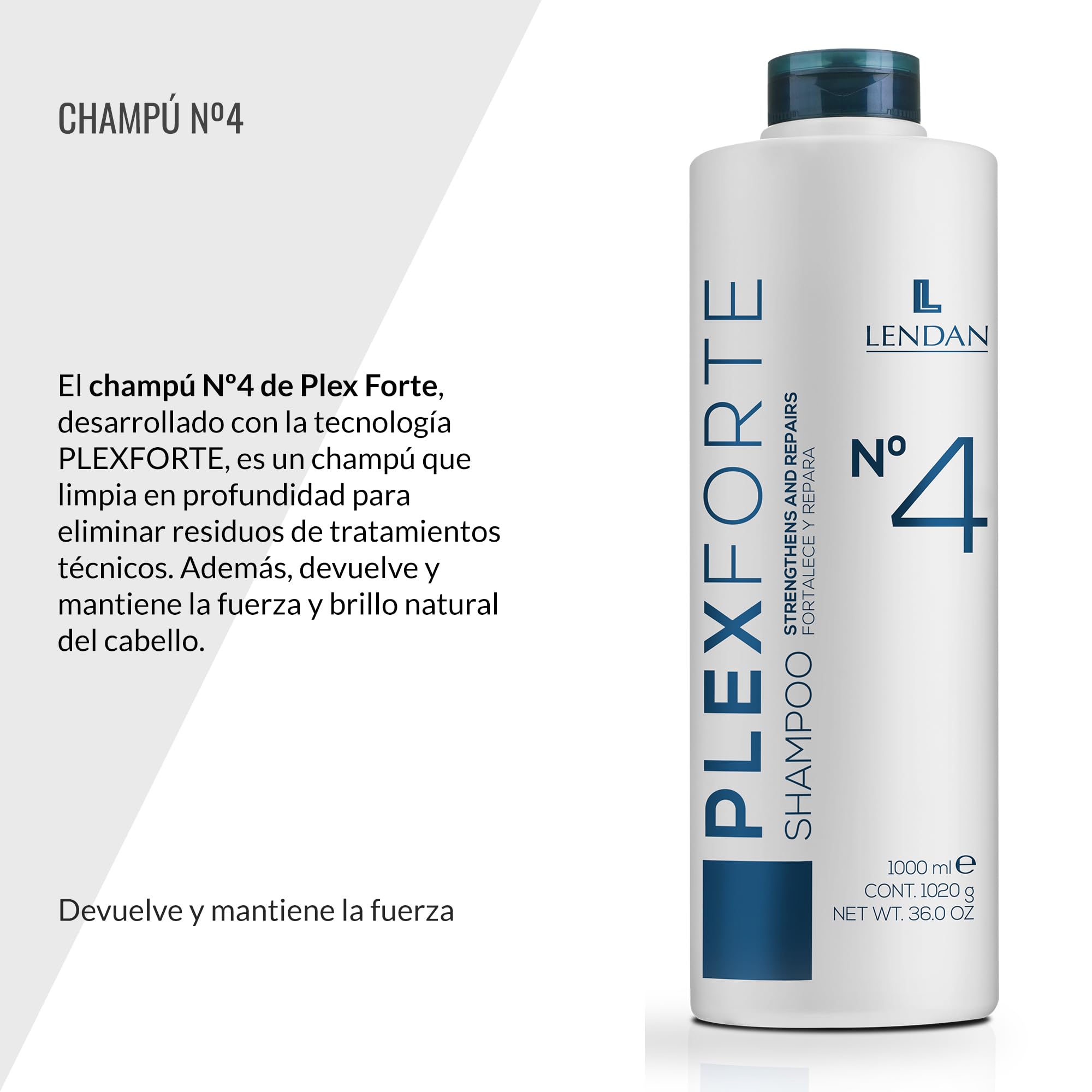 Lendan Repair Shampoo Plex Forte Nº4 Shampoo Repairs and Strengthens Hair Deep - Thumbnail 2