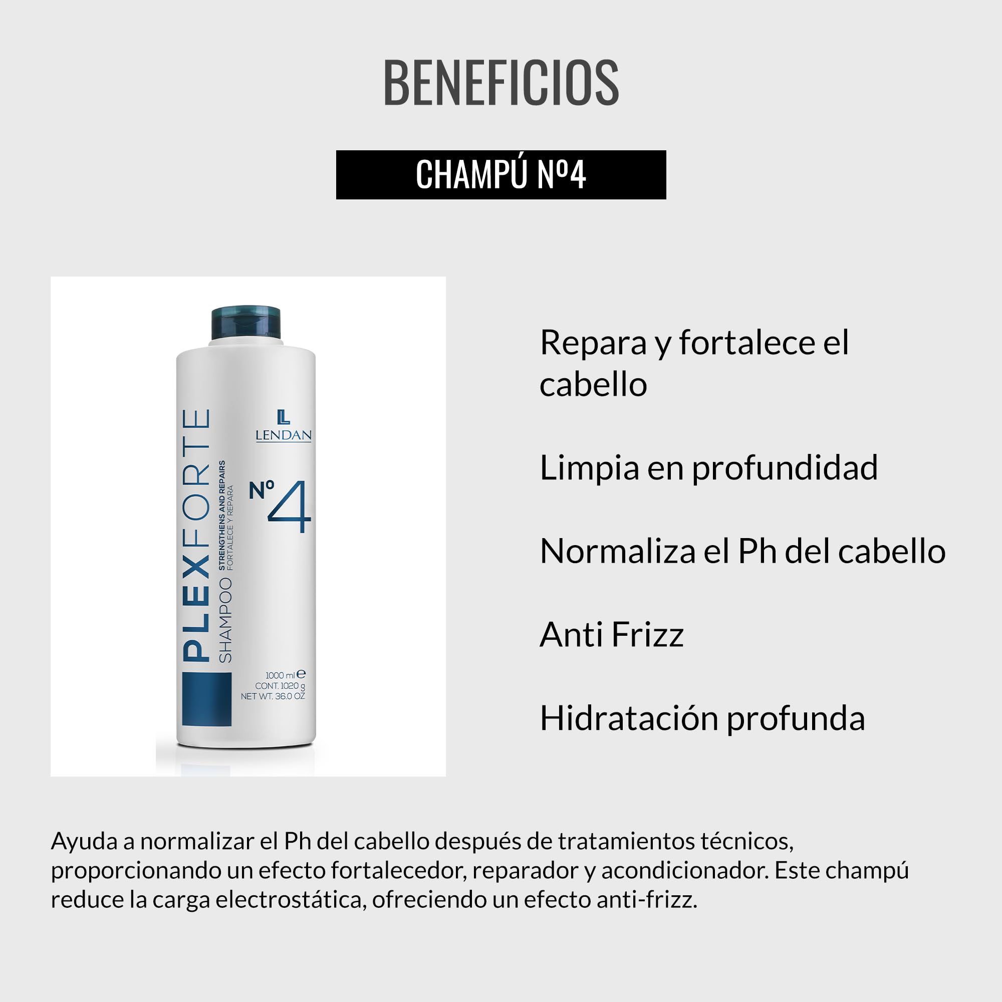 Lendan Repair Shampoo Plex Forte Nº4 Shampoo Repairs and Strengthens Hair Deep - Thumbnail 3