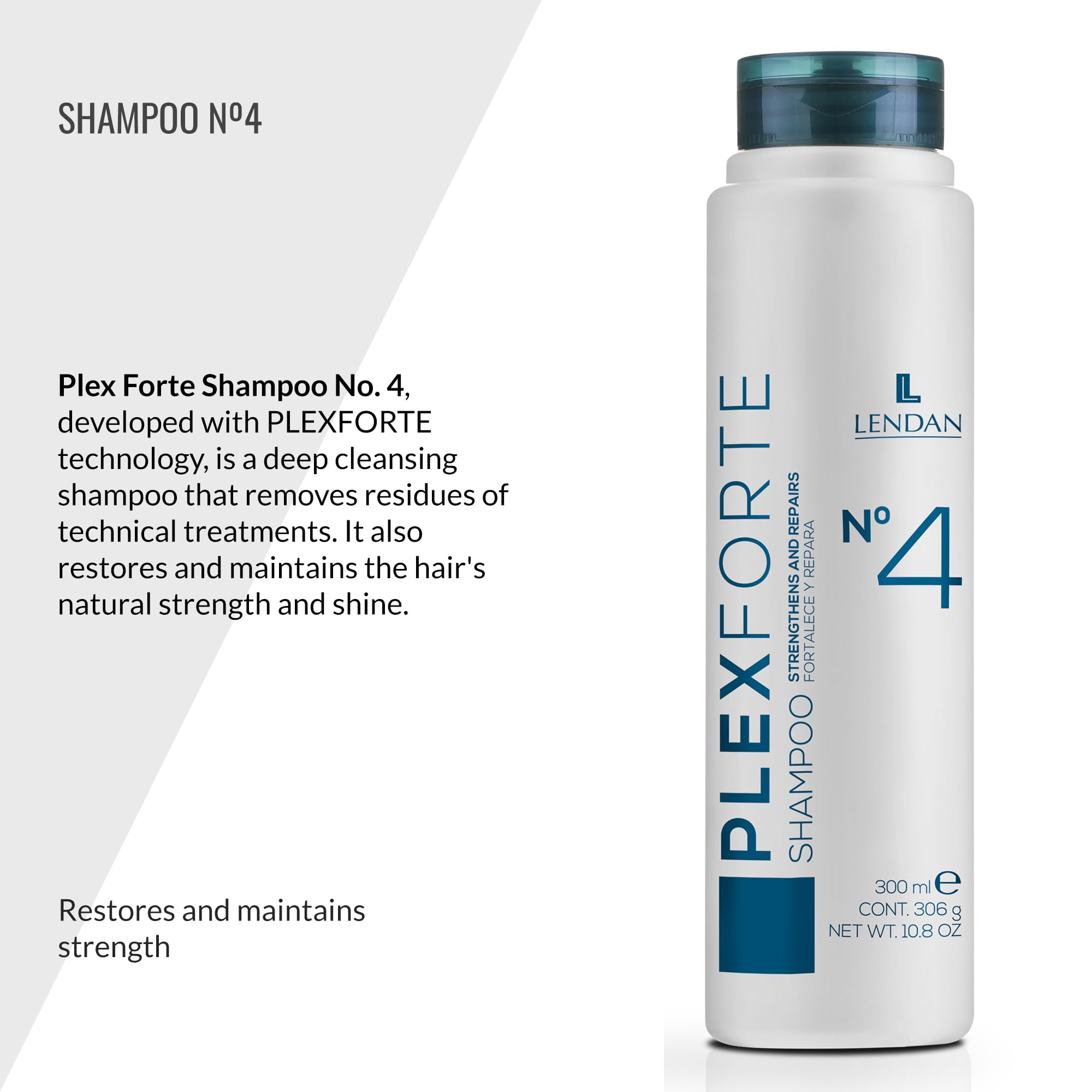 Lendan Repair Shampoo Plex Forte Nº4 Shampoo Repairs and Strengthens Hair Deep - Thumbnail 2