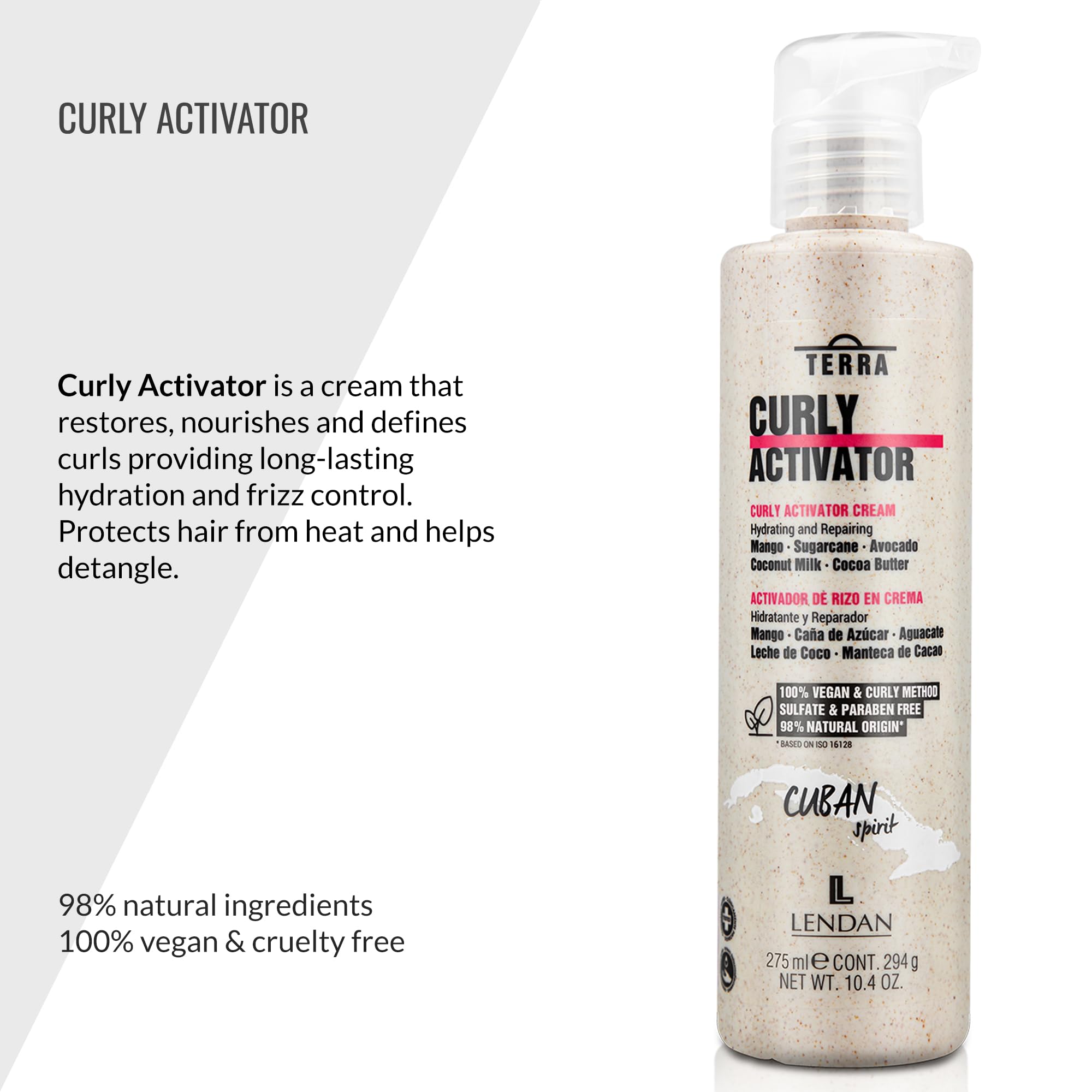 Lendan Curl Activator Cream Terra Curly Activator Defined Curls Detangles Hair - Thumbnail 2
