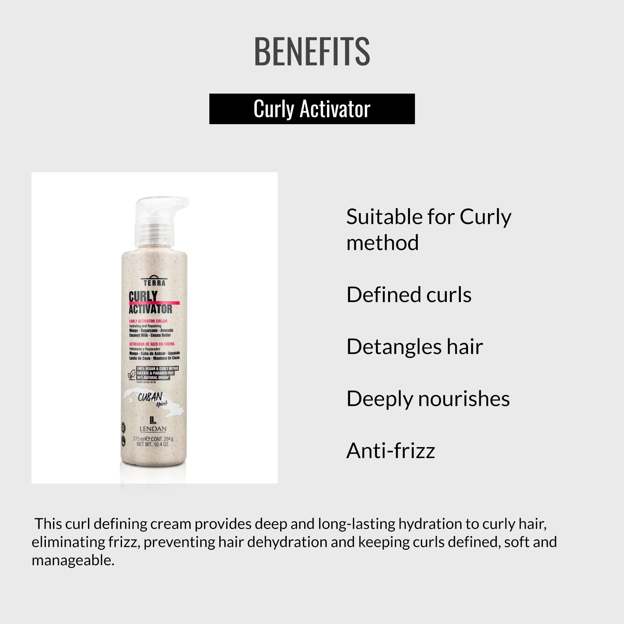 Lendan Curl Activator Cream Terra Curly Activator Defined Curls Detangles Hair - Thumbnail 3