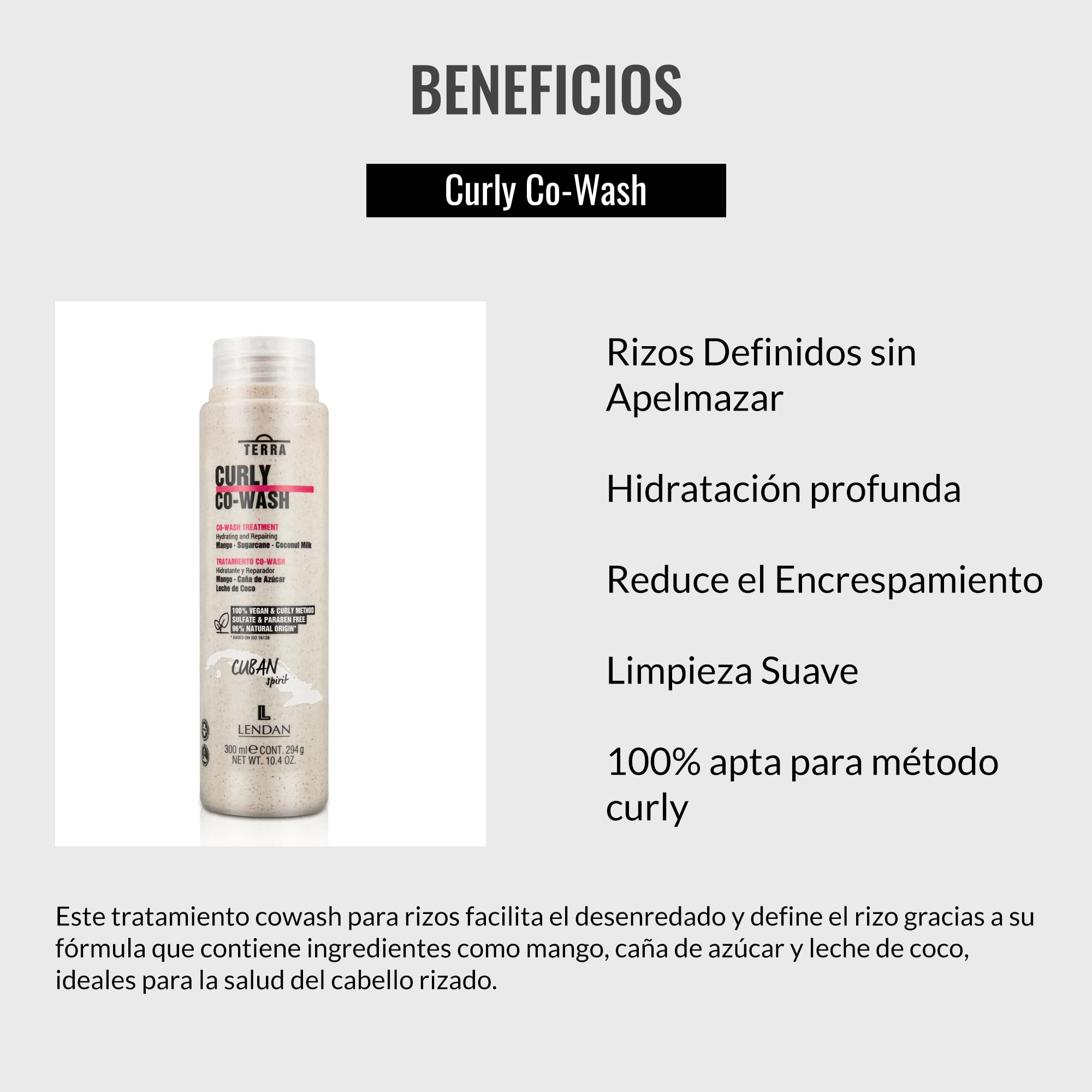 Lendan Curly Method Co Wash Terra Curly Co Wash Gentle Cleansing Defined Curls - Thumbnail 3