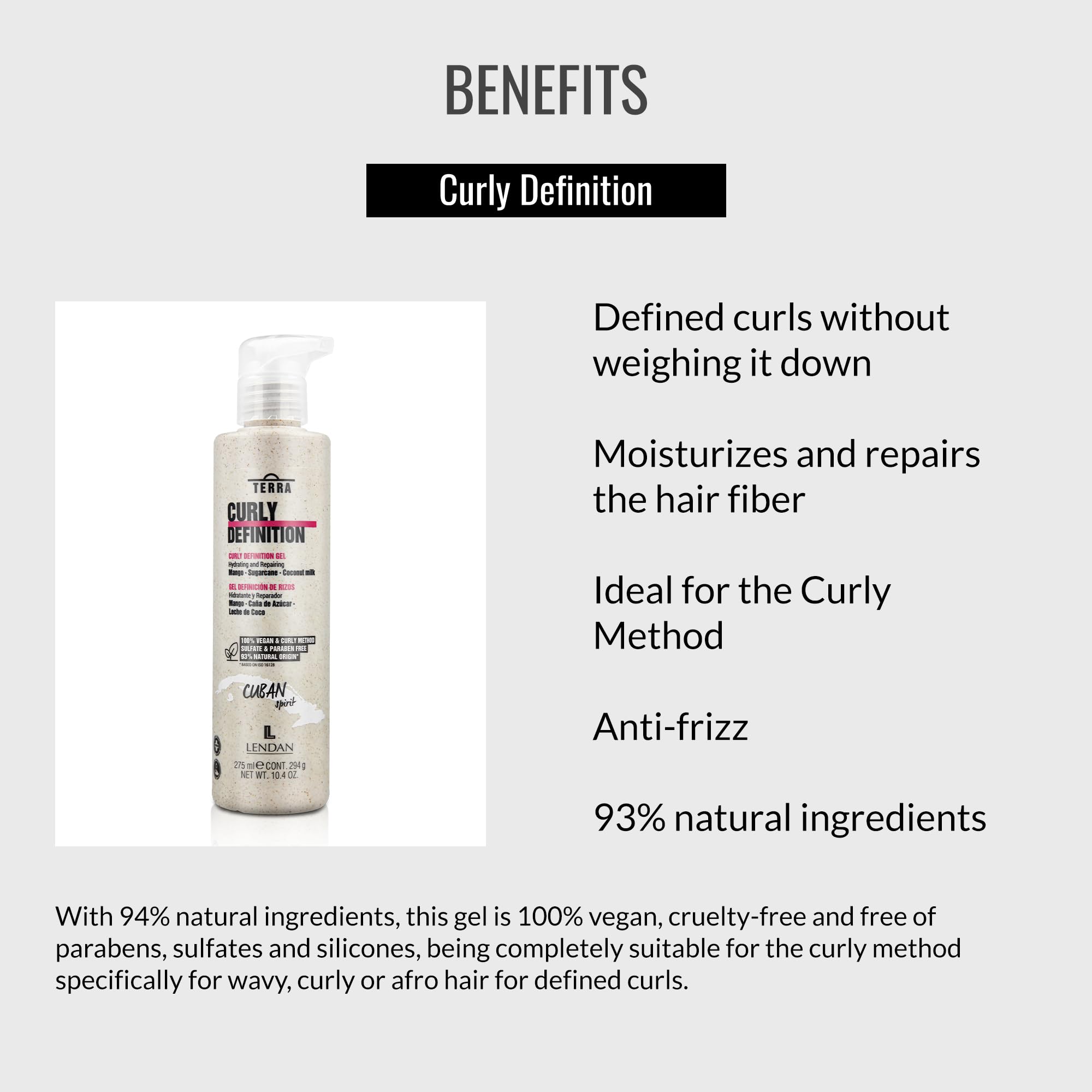 Lendan Curl Defining Gel Terra Curly Definition Enhances and Defines Curls - Thumbnail 3