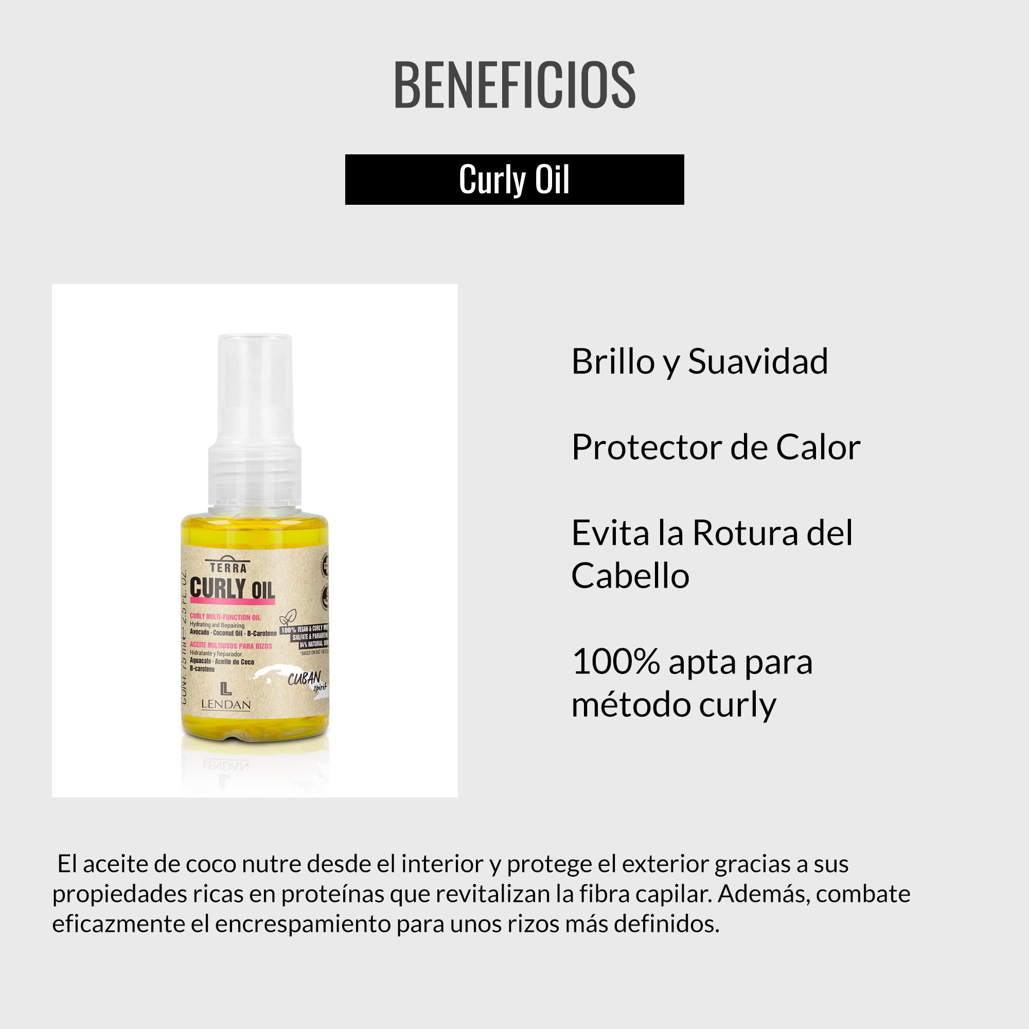 Lendan Hair Oil for Curly Hair Terra Curly Oil Hair Serum With Avocado and - Thumbnail 3