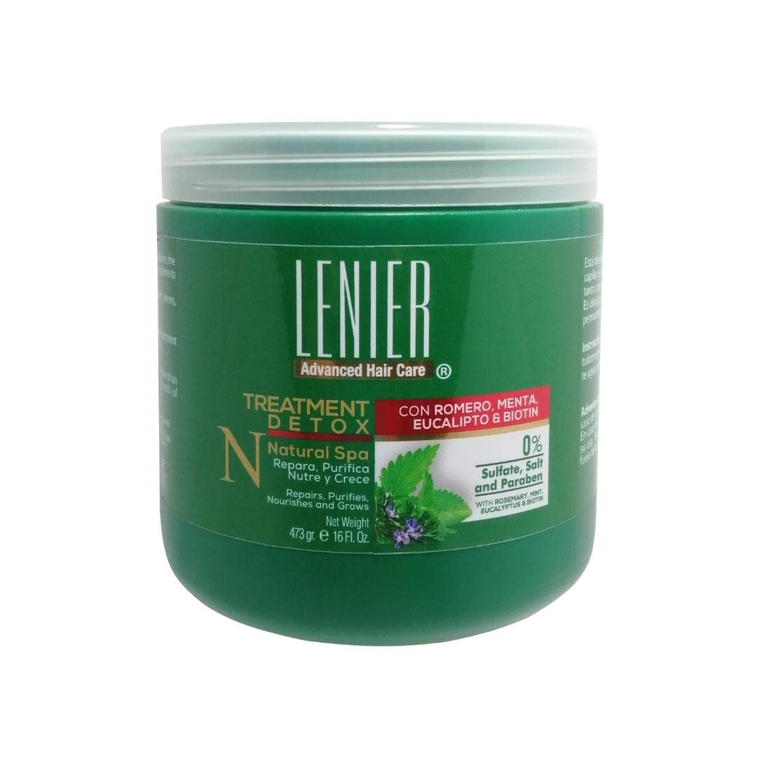 Lenier Detox Treatment W/ Rosemary Mint Eucalyptus Biotin Green 17 oz - Thumbnail 2