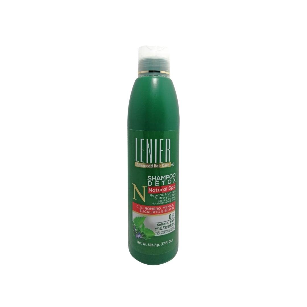 Lenier Detox Shampoo W/rosemary Mint Eucalyptus Biotin Green 17 oz