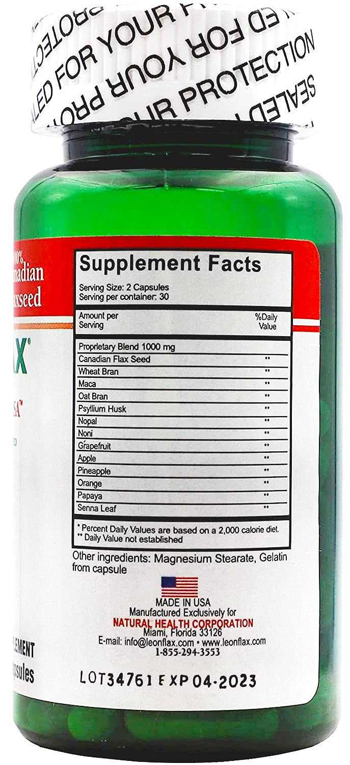 Leonflax 100% Authentic Canadian Flax Seed Improve Your Digestive Health 60 - Thumbnail 3
