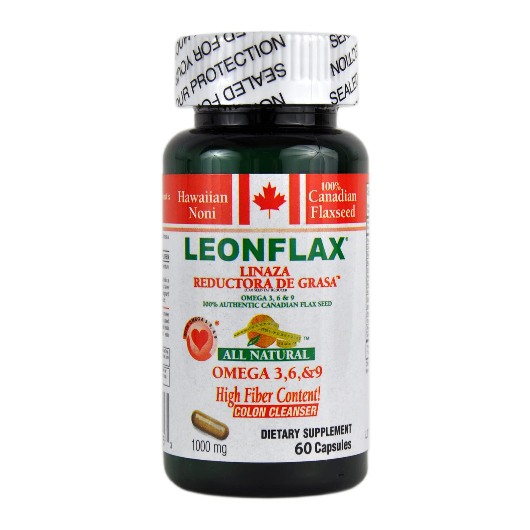 Leonflax 100% Authentic Canadian Flax Seed Improve Your Digestive Health 60
