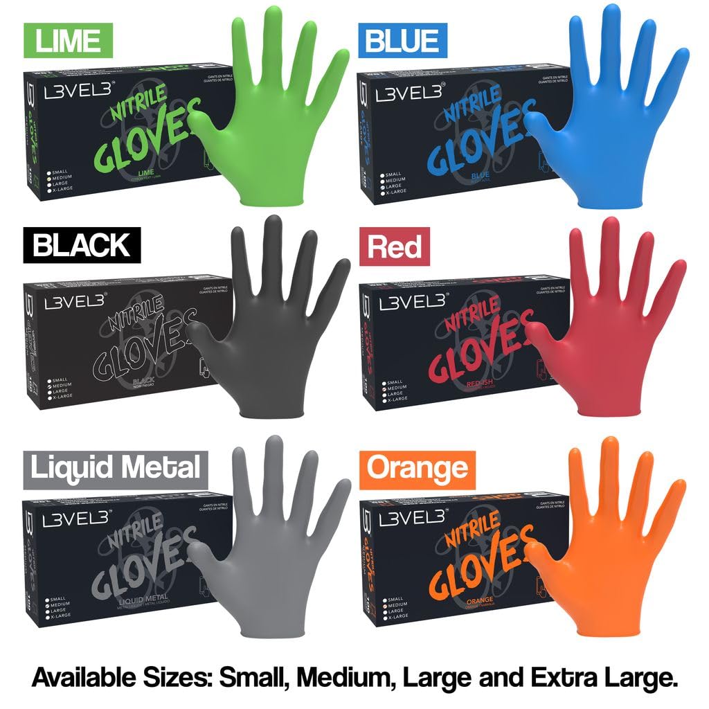 L3 Level 3 Nitrile Gloves Professional Heavy Duty Disposable Gloves Latex Free - Thumbnail 3