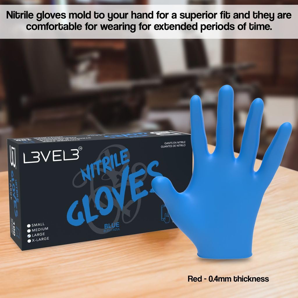 L3 Level 3 Nitrile Gloves Professional Heavy Duty Disposable Gloves Latex Free - Thumbnail 2