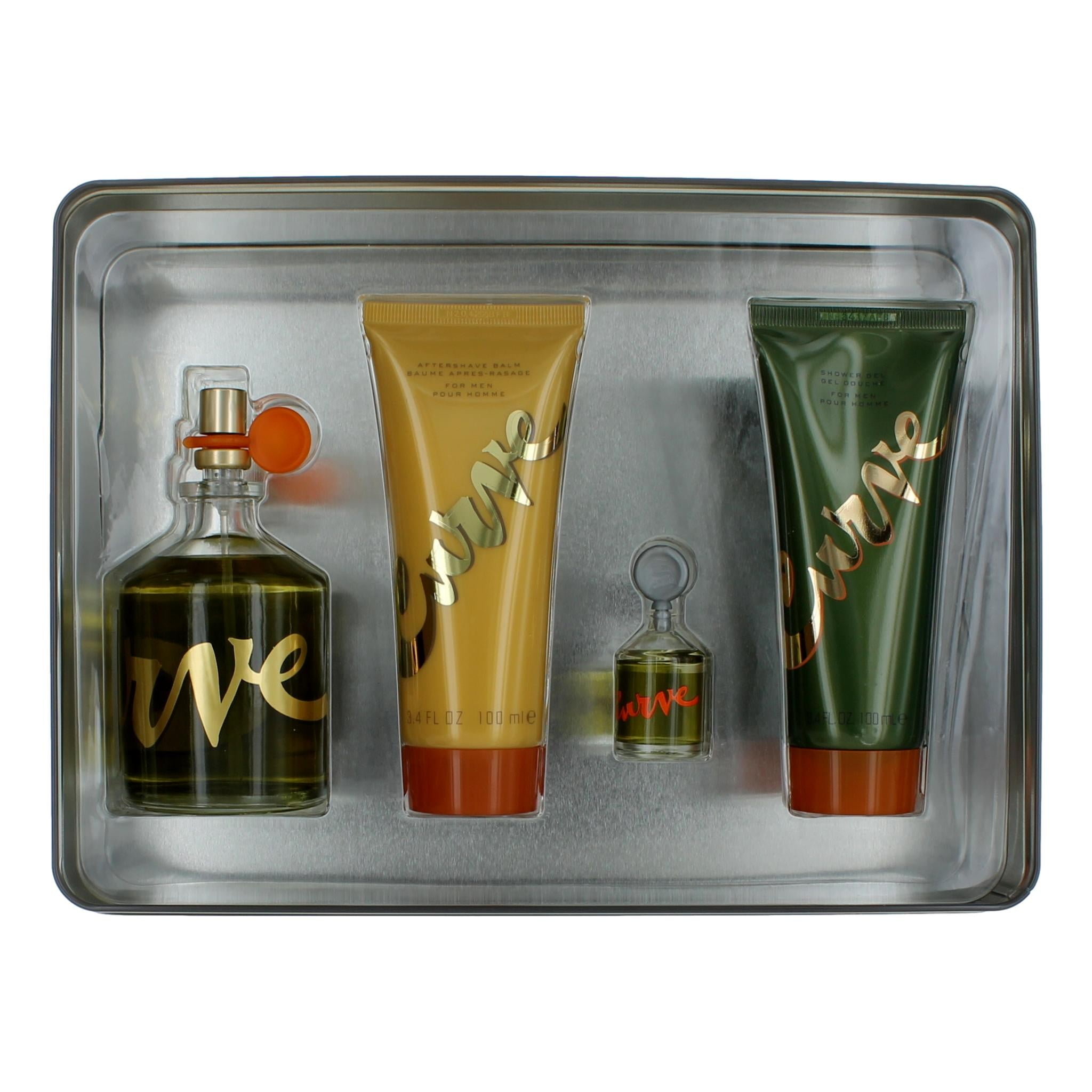[Set] Curve By Liz Claiborne 4 Piece Men With In A Tin Box 4.2 oz