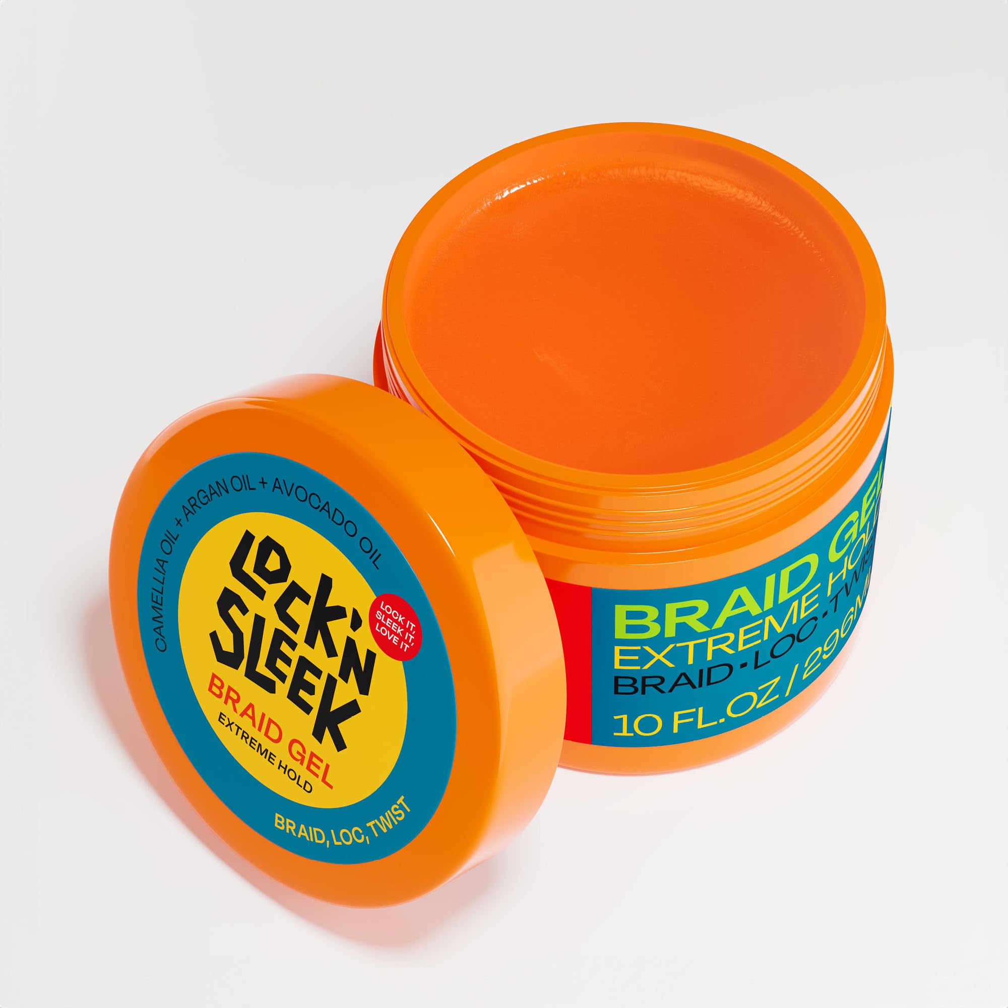 Lock'n Sleek Braid Gel Extreme Hold Flake Free High Shine Edge Control Argan - Thumbnail 2