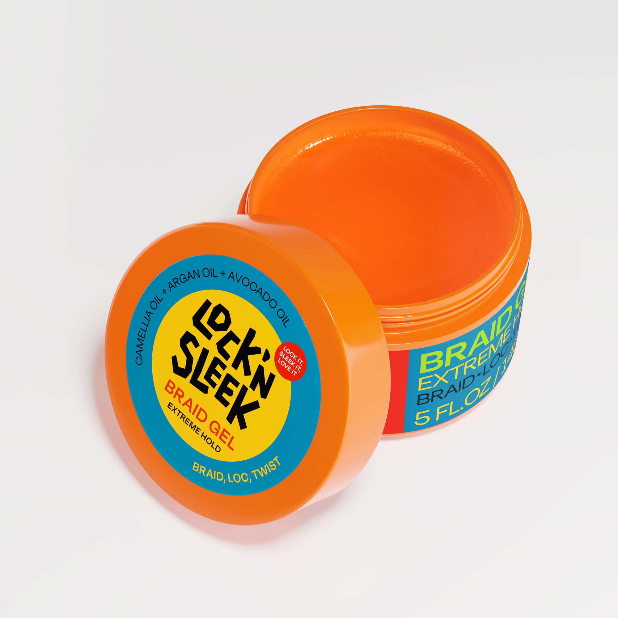 Lock'n Sleek Braid Gel Extreme Hold Flake Free High Shine Edge Control Argan - Thumbnail 2