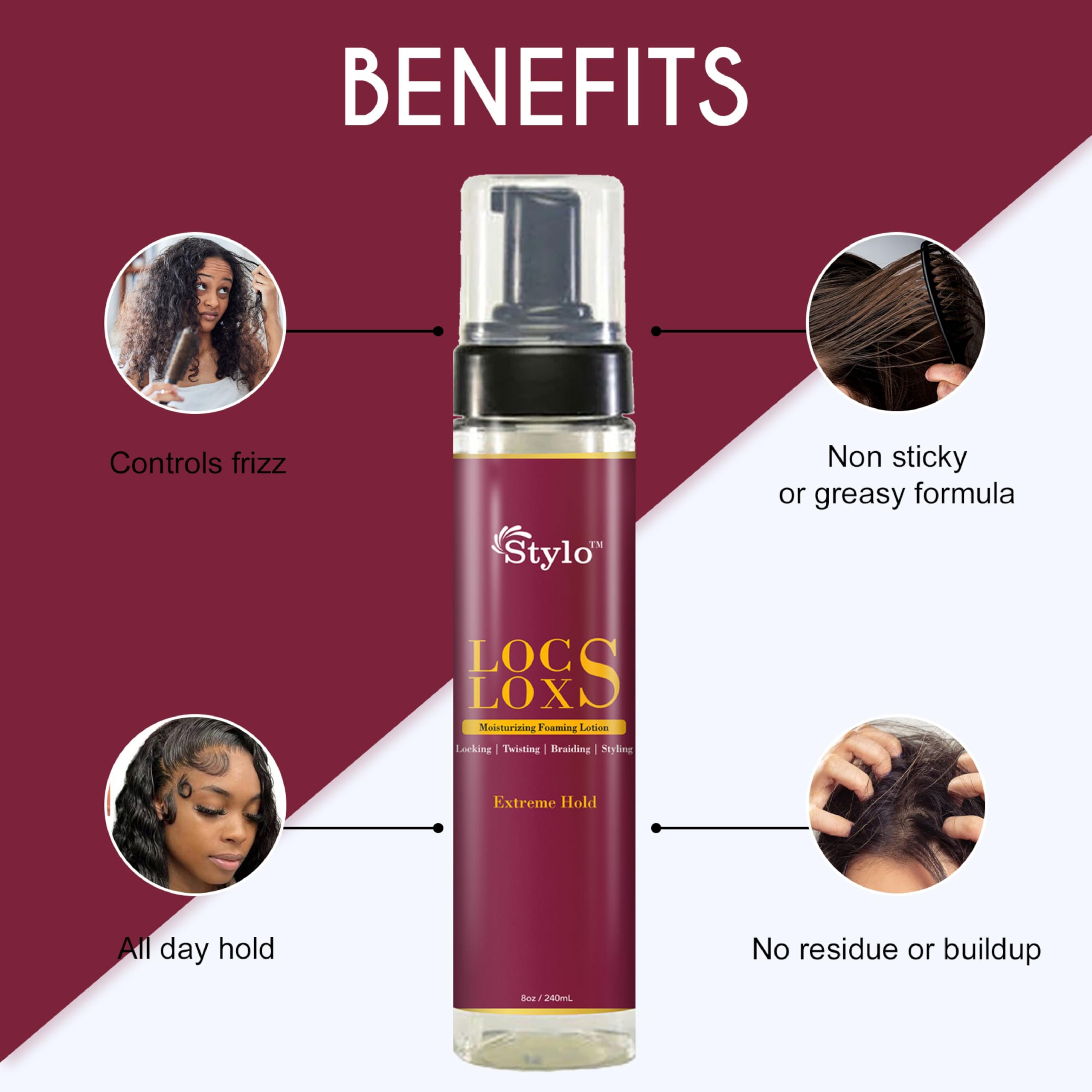 J. Amila Stylo Locs Moisturizing Foaming Lotion Extreme Hold for Ultimate Style - Thumbnail 3