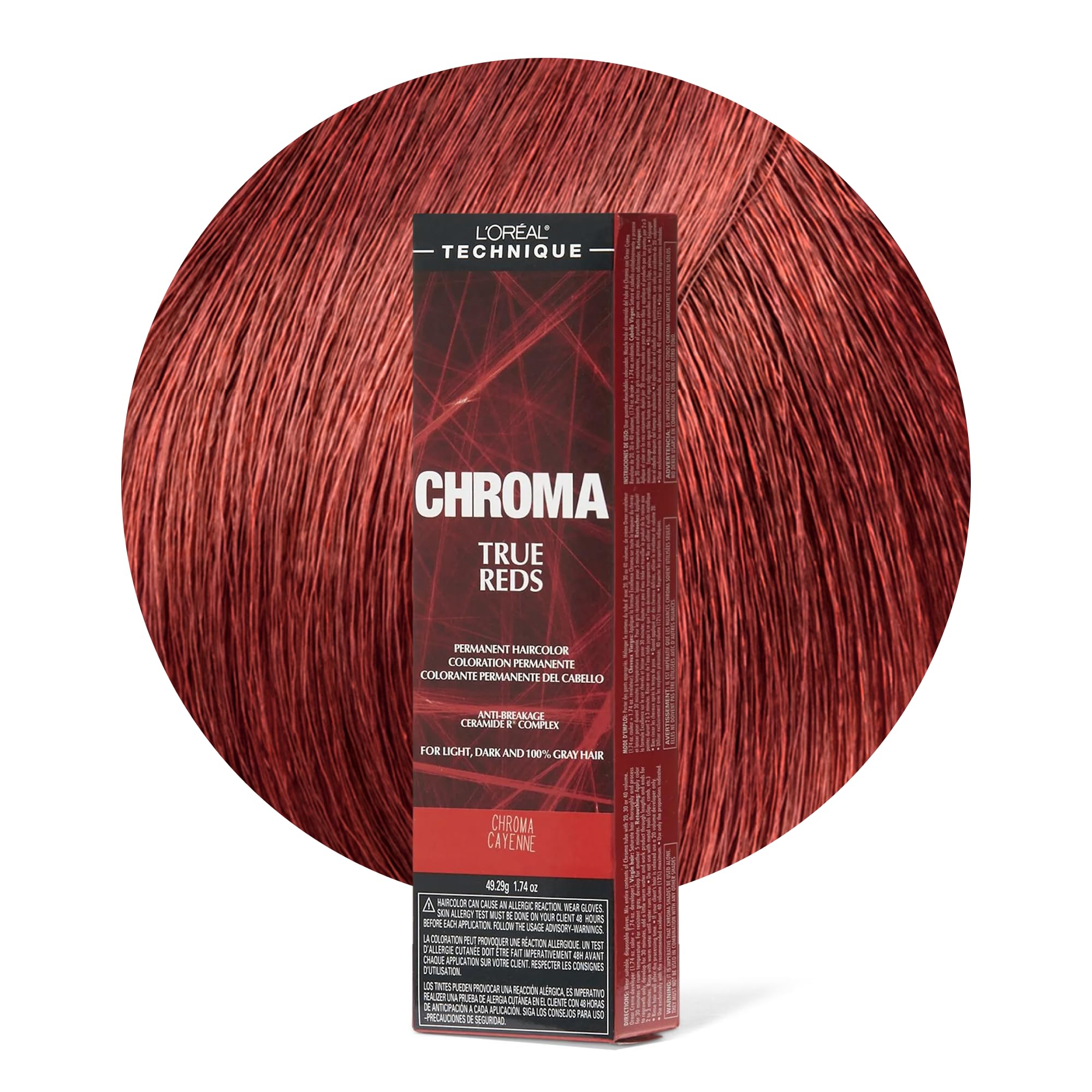 L'oreal Technique Chroma True Reds Permanent Hair Color Red Dye for Long