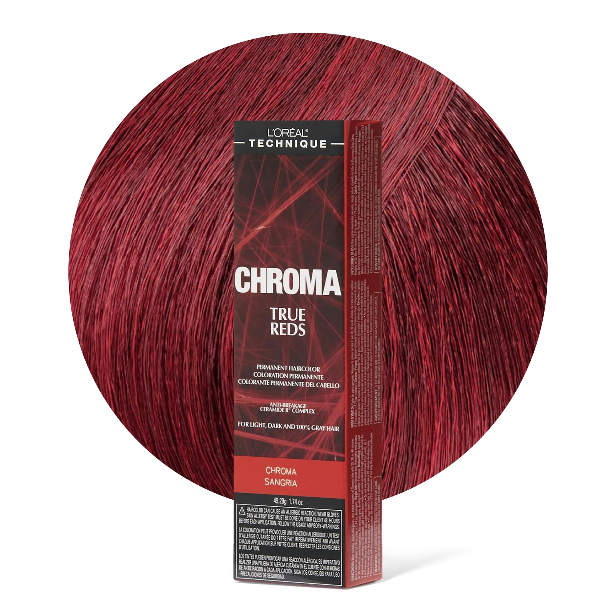 L'oreal Technique Chroma True Reds Permanent Hair Color Red Dye for Long