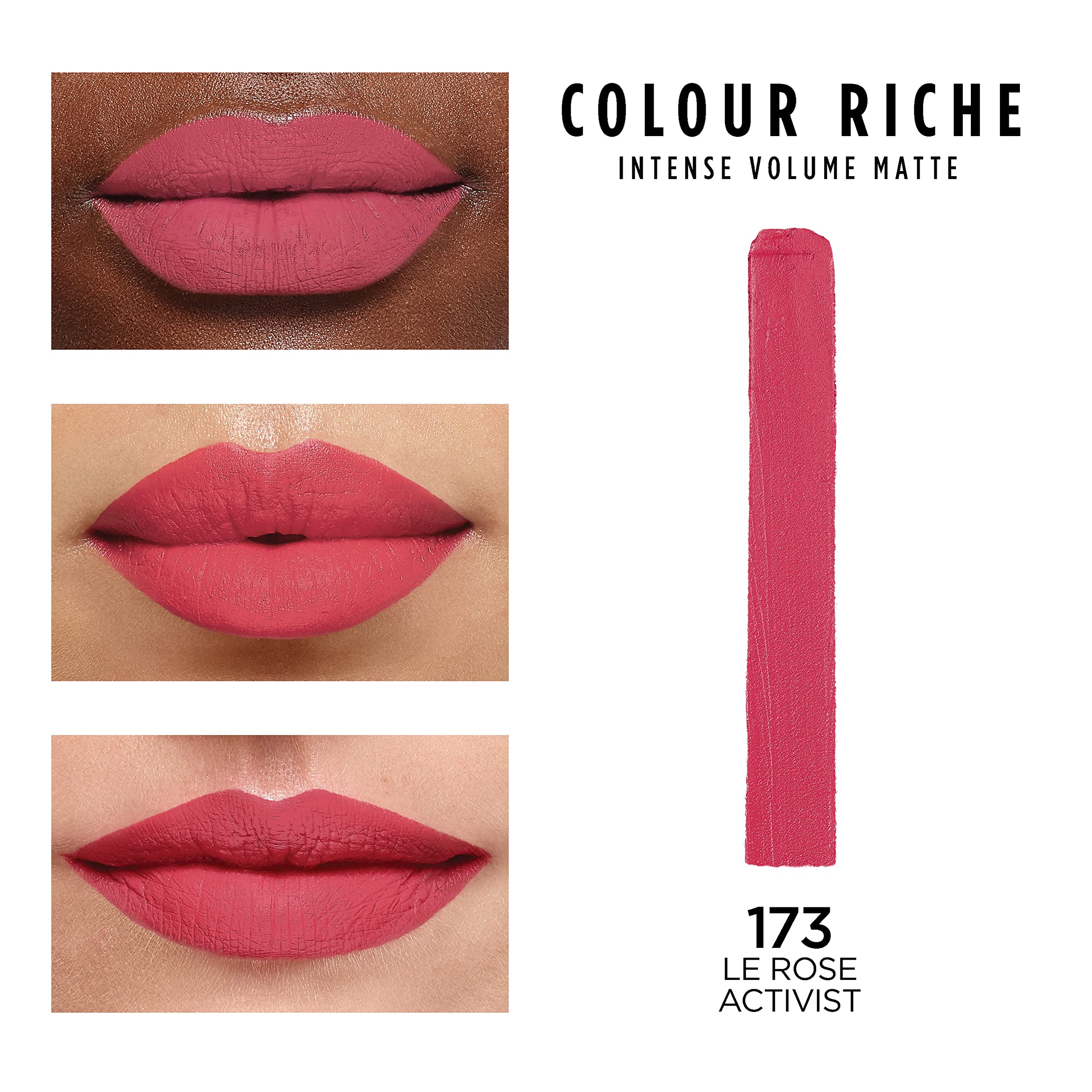 (12-pack) L'Oreal Paris Colour Riche Intense Volume Matte Lipstick, Lip Color Infused with Hyaluronic Acid for up to 16hr All Day Comfort, Le Rose Activist, 0.06 oz - Thumbnail 2