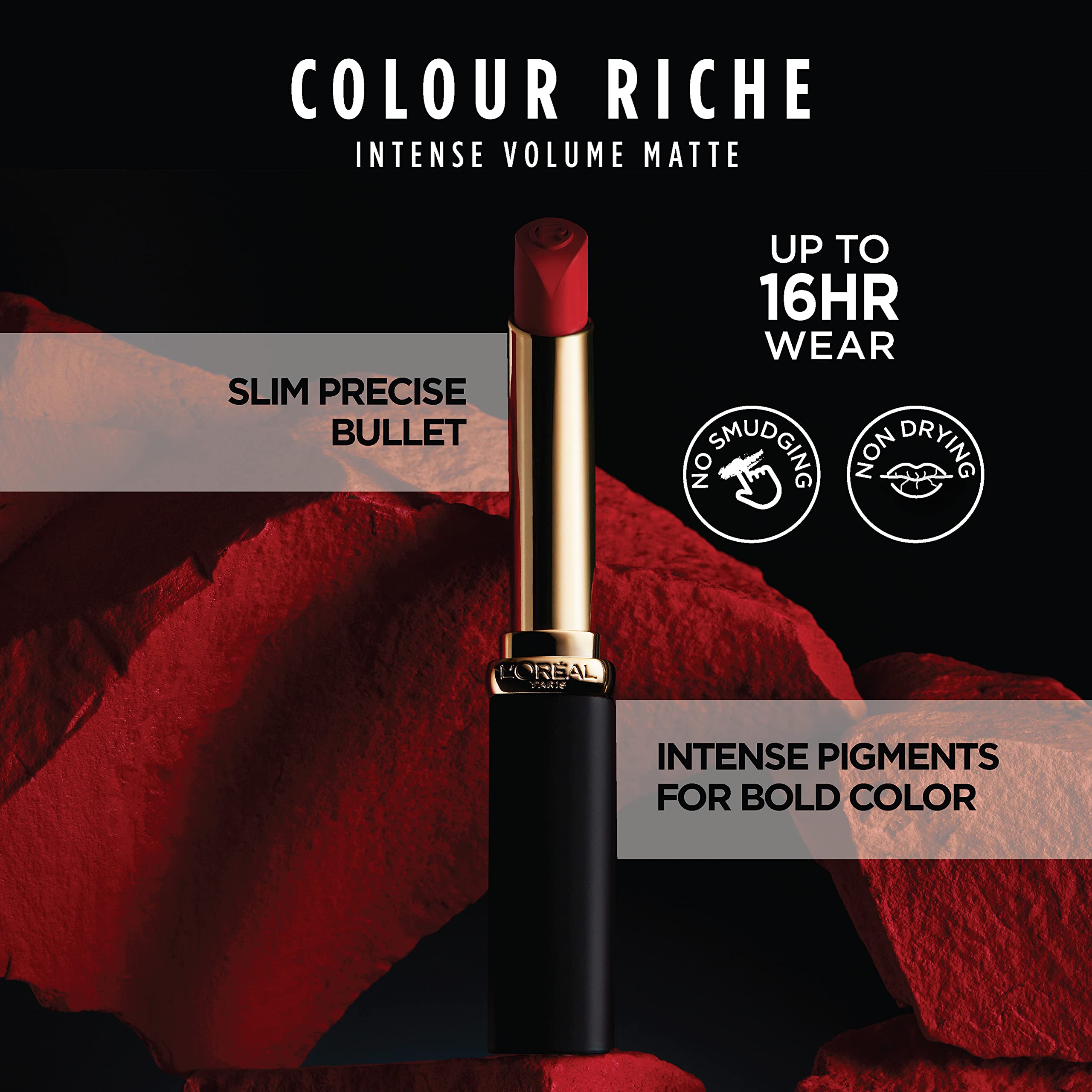 (12-pack) L'Oreal Paris Colour Riche Intense Volume Matte Lipstick, Lip Color Infused with Hyaluronic Acid for up to 16hr All Day Comfort, Le Rose Activist, 0.06 oz - Thumbnail 3