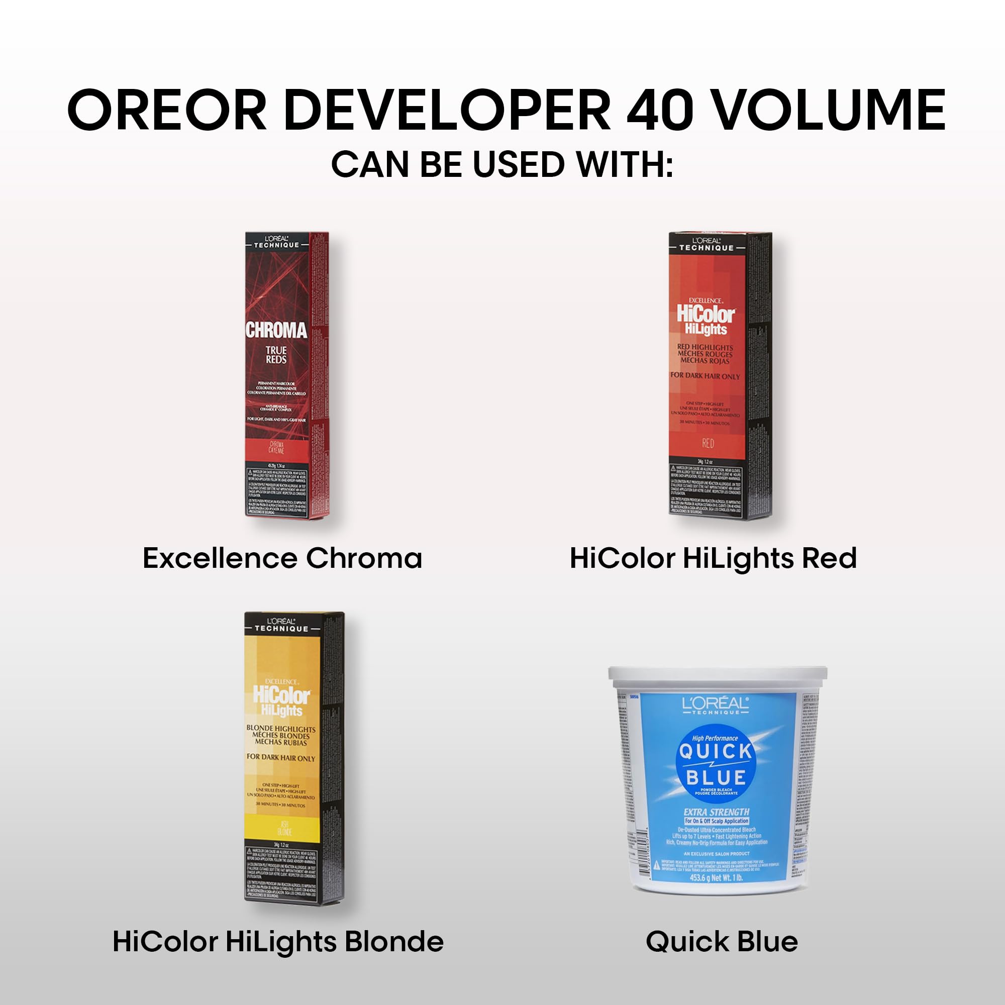 L'oreal Technique Oreor 40 Volume Developer Hair Color Developer Creamy Formula - Thumbnail 2