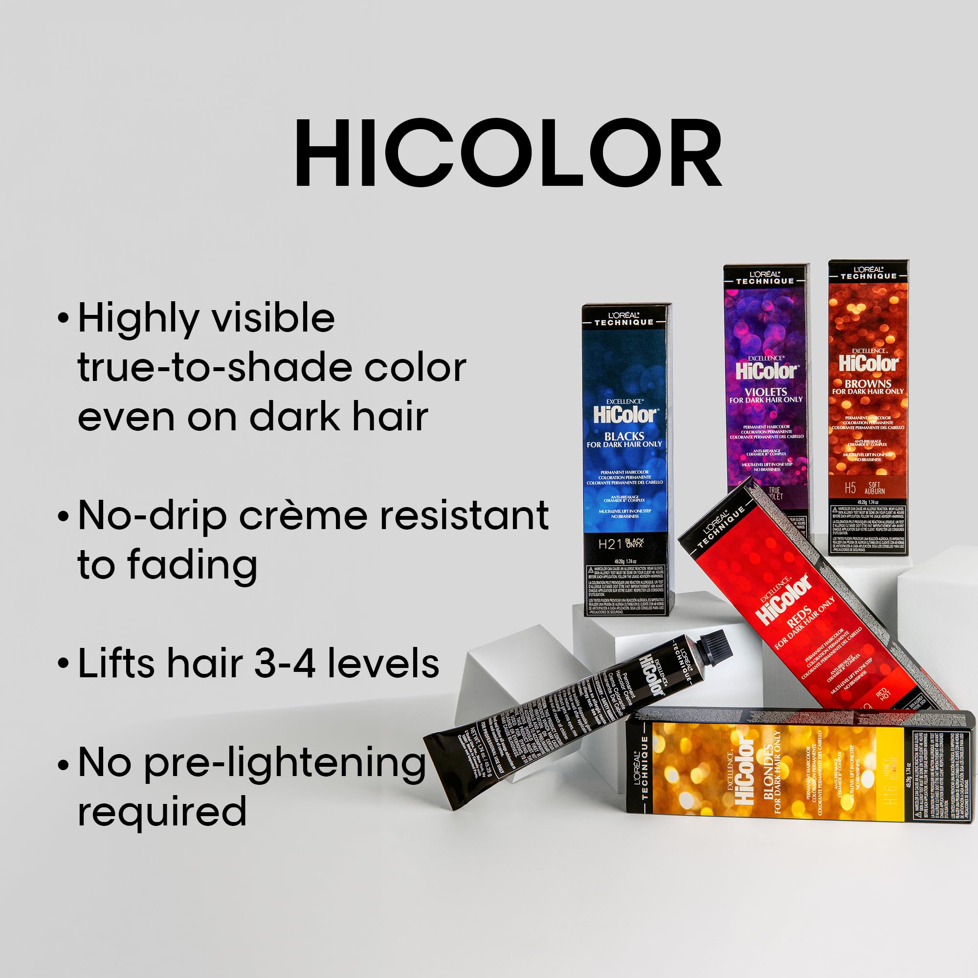 L'oreal Technique Hicolor Reds Permanent Hair Color Lifts Dark Hair In One Step - Thumbnail 3